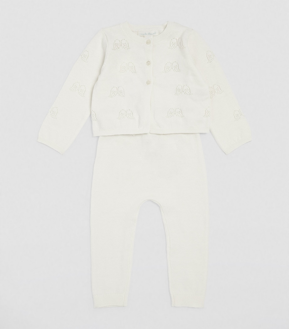 Pointelle Angel Wing Cardigan (3-12 Months) IVORY Image 2