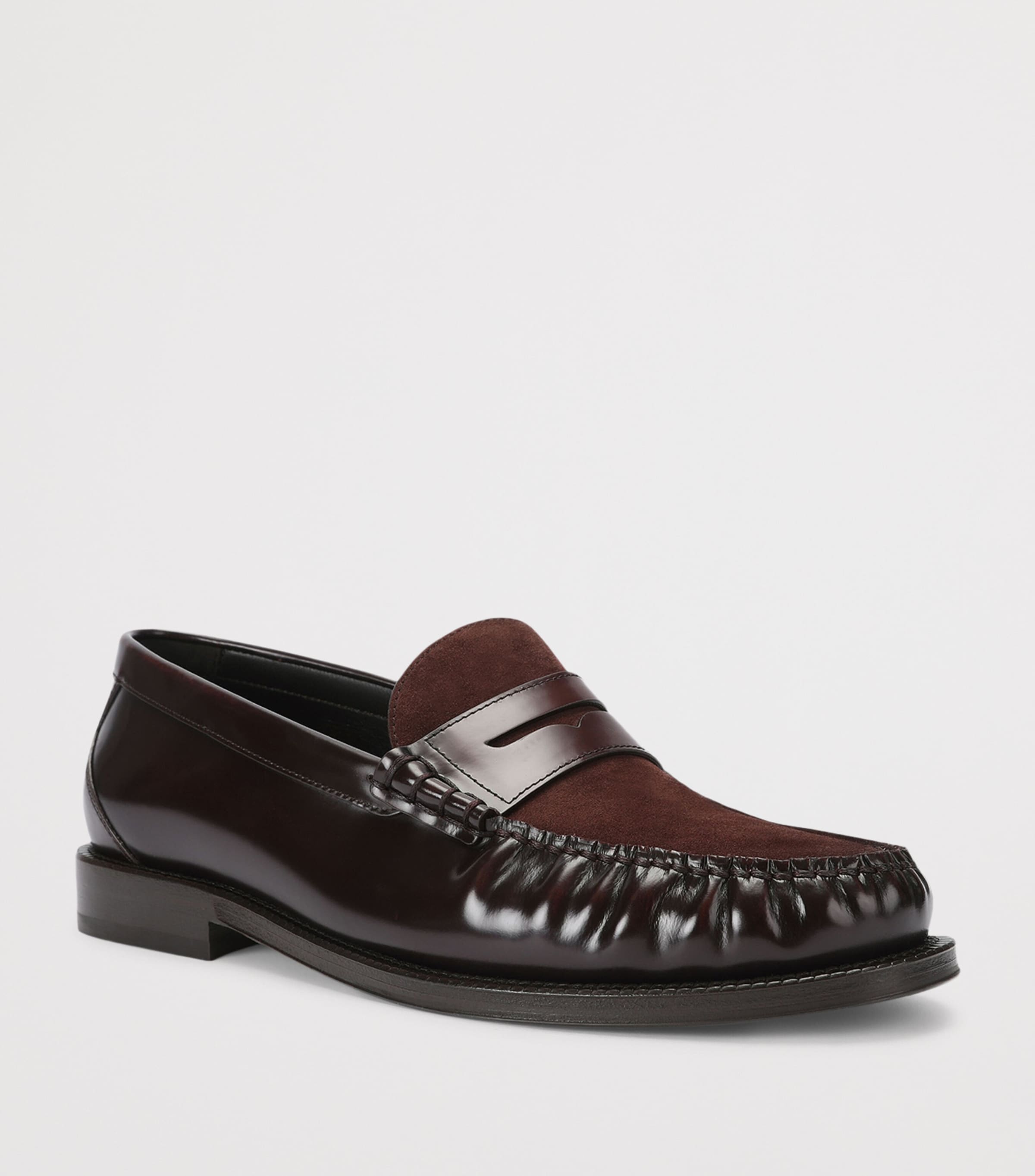 Brunello Cucinelli Patent Leather Penny Loafers Dark Brown Image 3