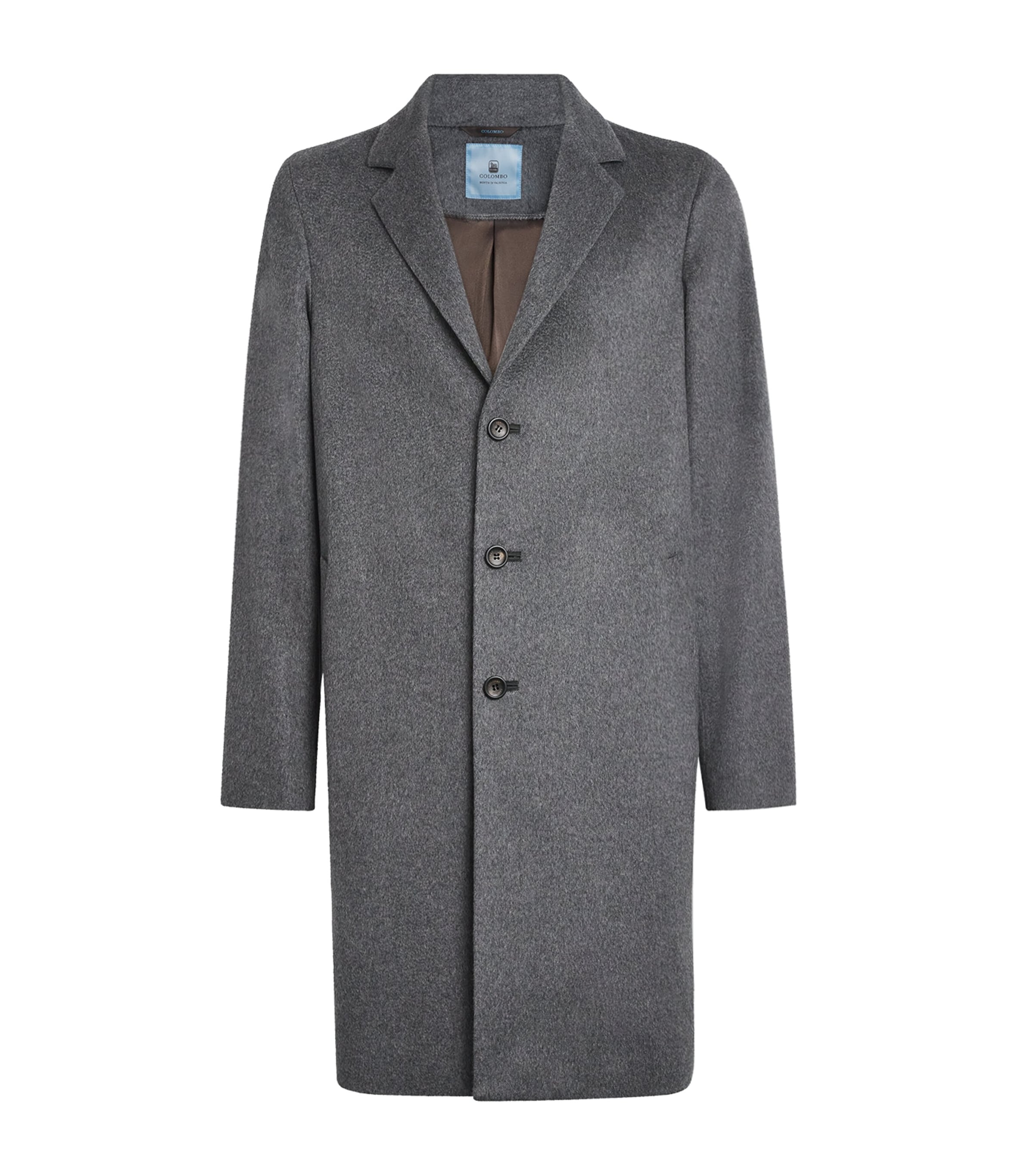Colombo Cashmere Single-breasted Coat In Gray