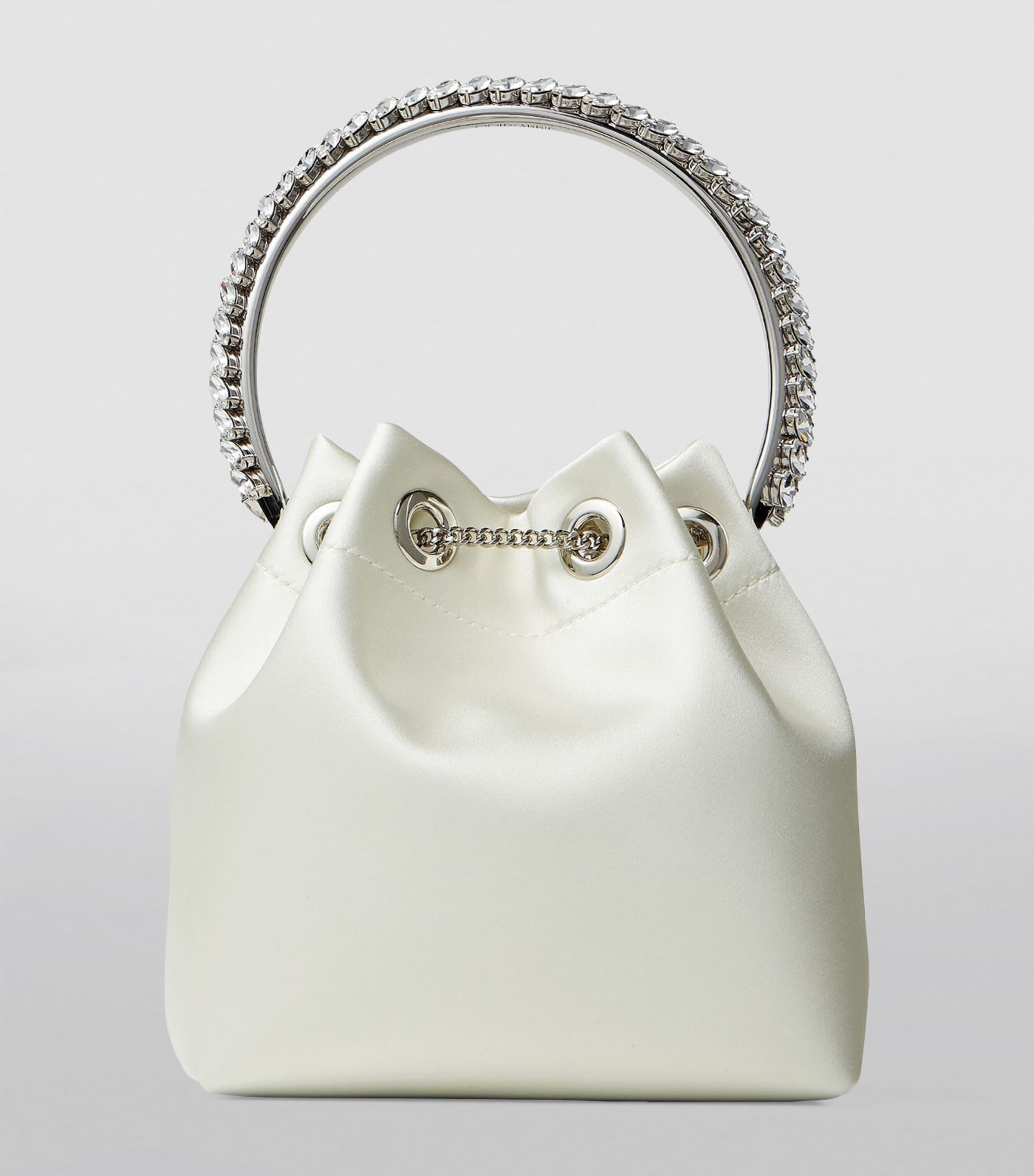 Satin Bon Bon Top-Handle Bag IVORY/CRYSTAL Image 3