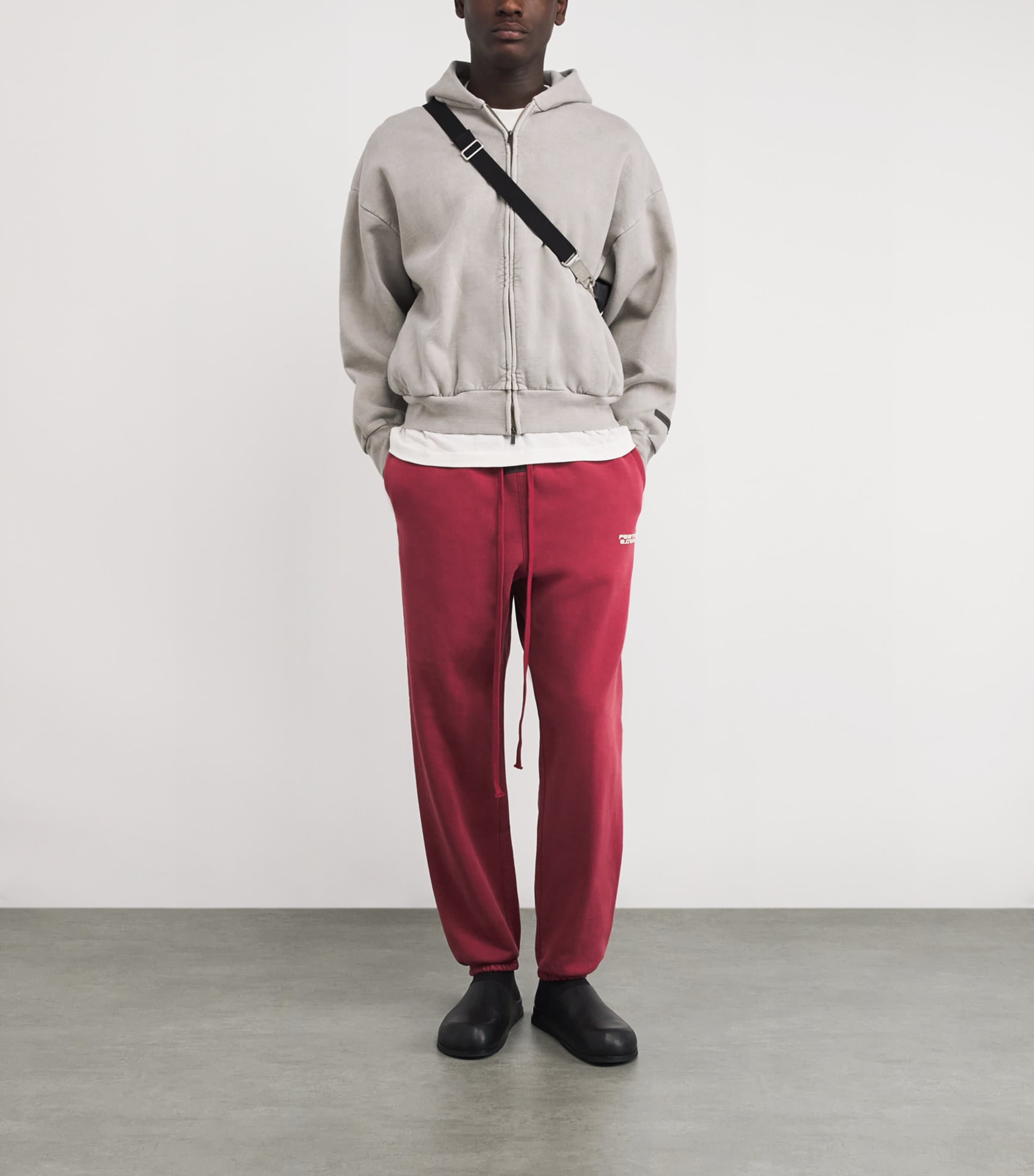 Cotton Script Logo Hoodie SMOKE GREY Image 2