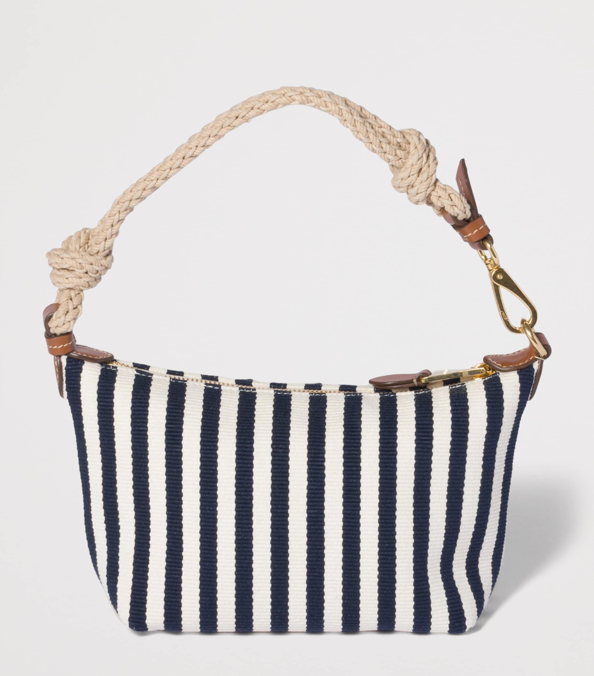 Miu Miu Stripe Logo Pouch Blue Image 3