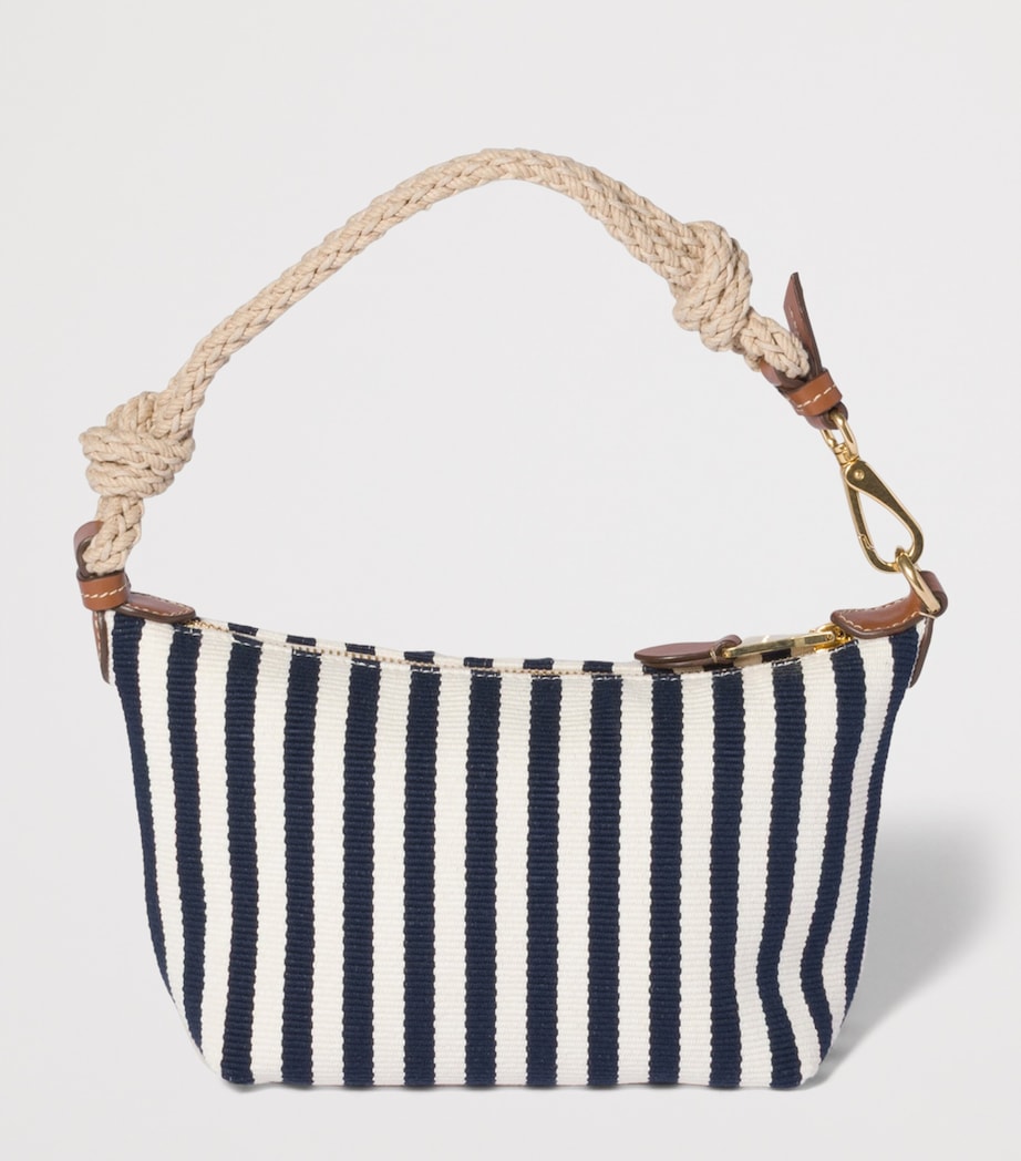 Miu Miu Stripe Logo Pouch Blue Image 3