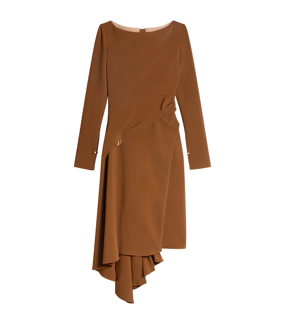 Schiaparelli Womens Cady Piercings Midi Dress Brown Image 1