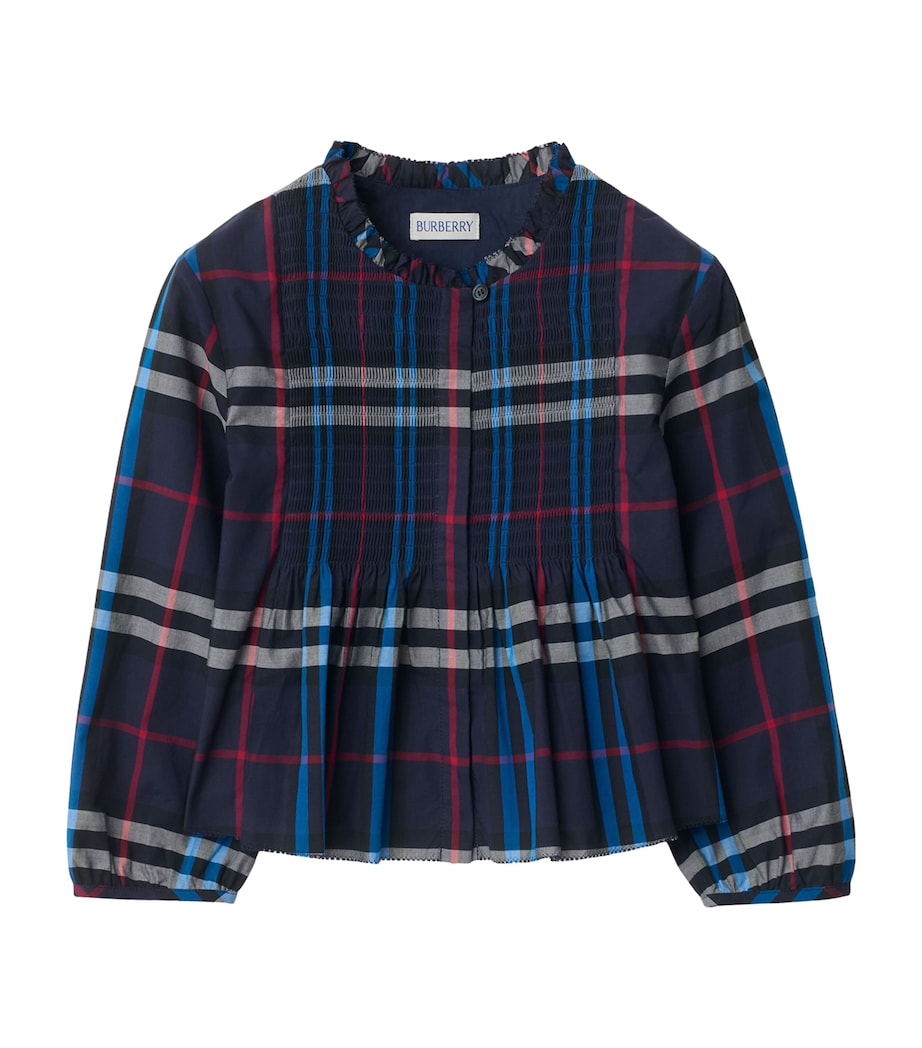 Cotton Check Poplin Blouse (3-12 Years) STORM BLUE IP CHECK Image 1