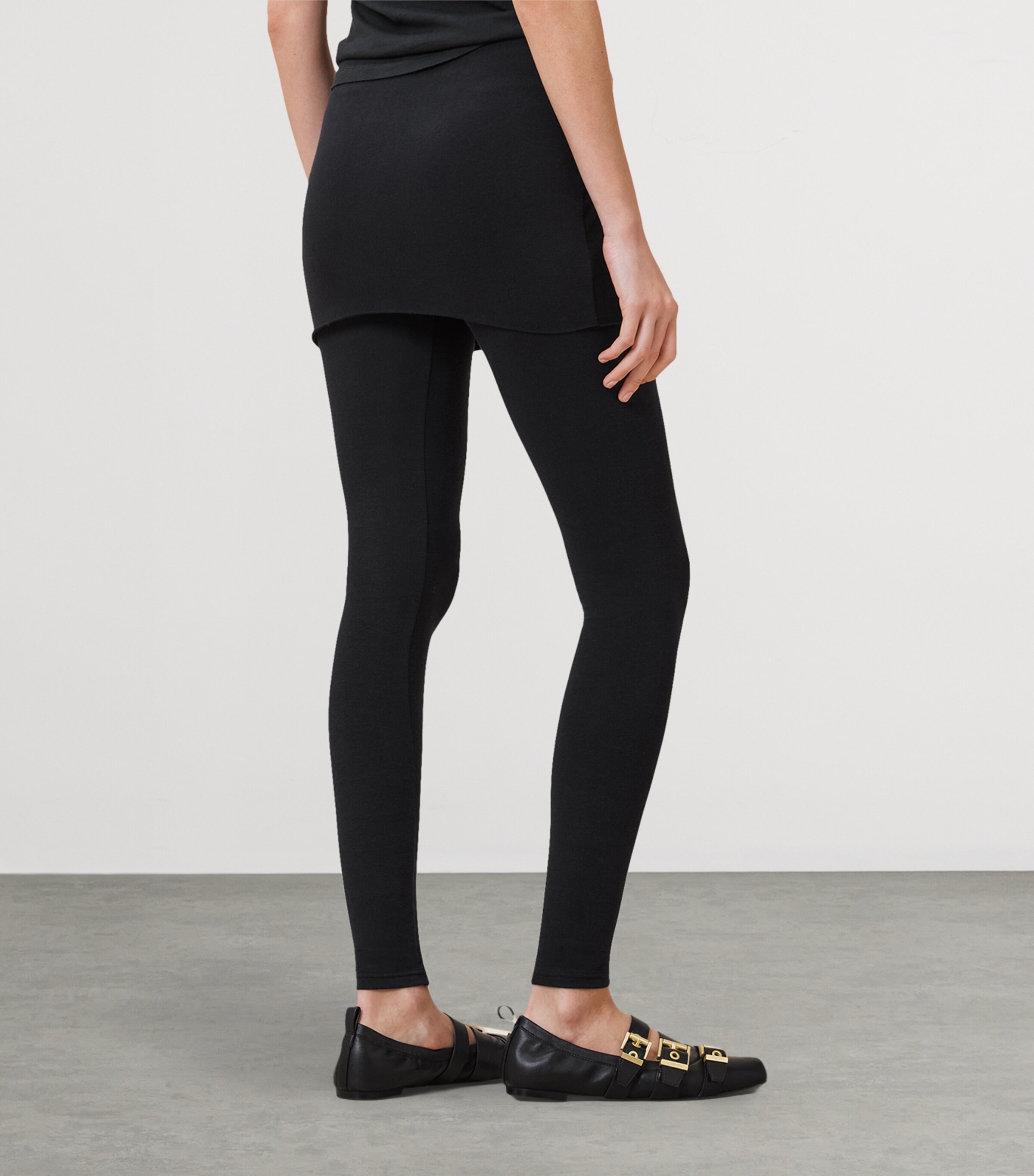 Organic Cotton-Blend Raffi Leggings BLACK Image 6