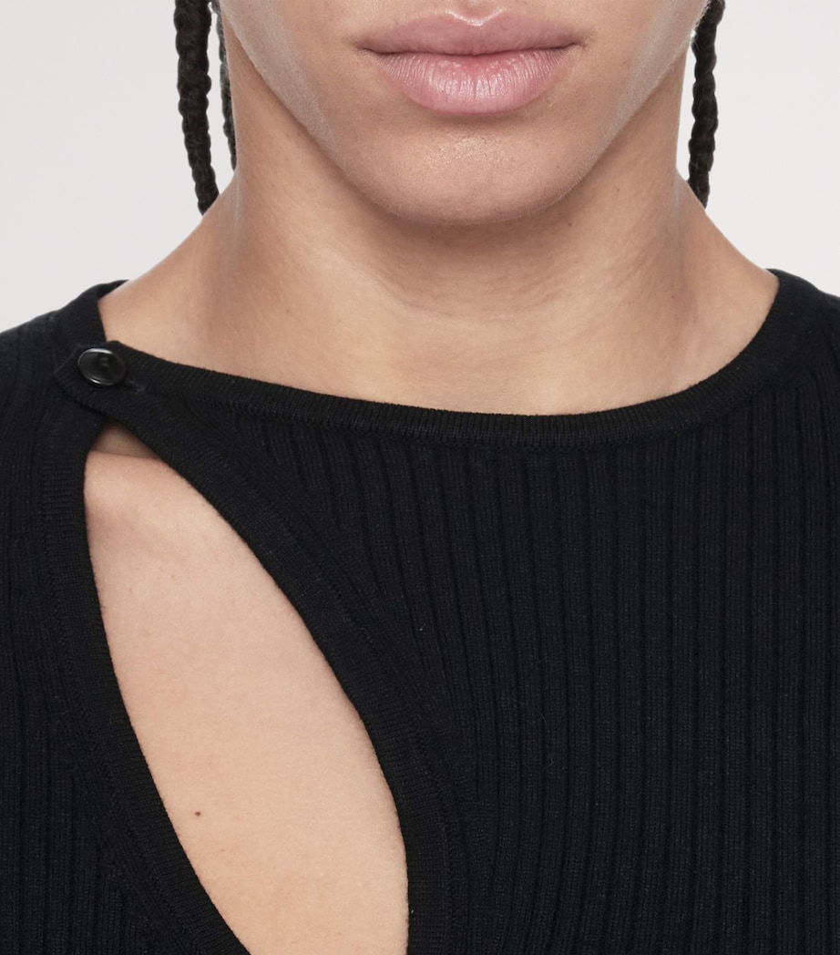 AllSaints Womens Cut-Out Cruz Cardigan Black Image 5