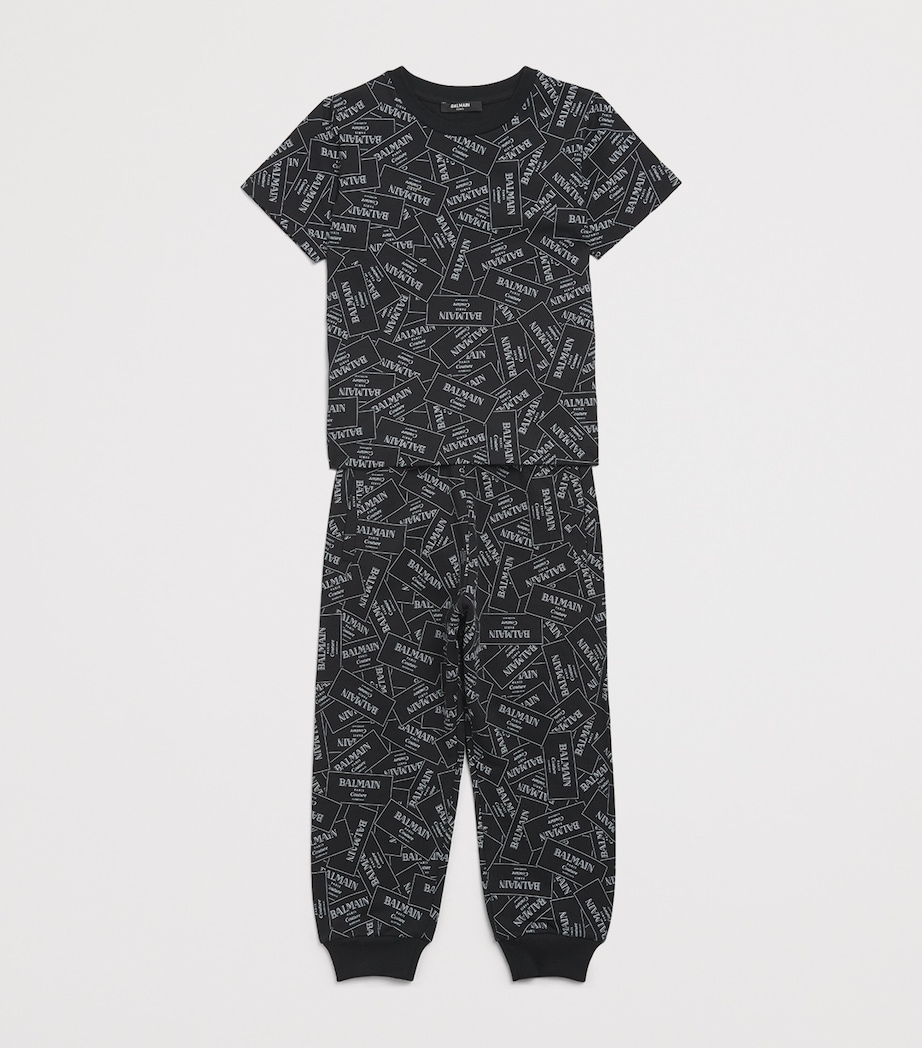 Cotton Label Print T-Shirt (4-14 Years) 930BCBLACK/WHITE Image 3