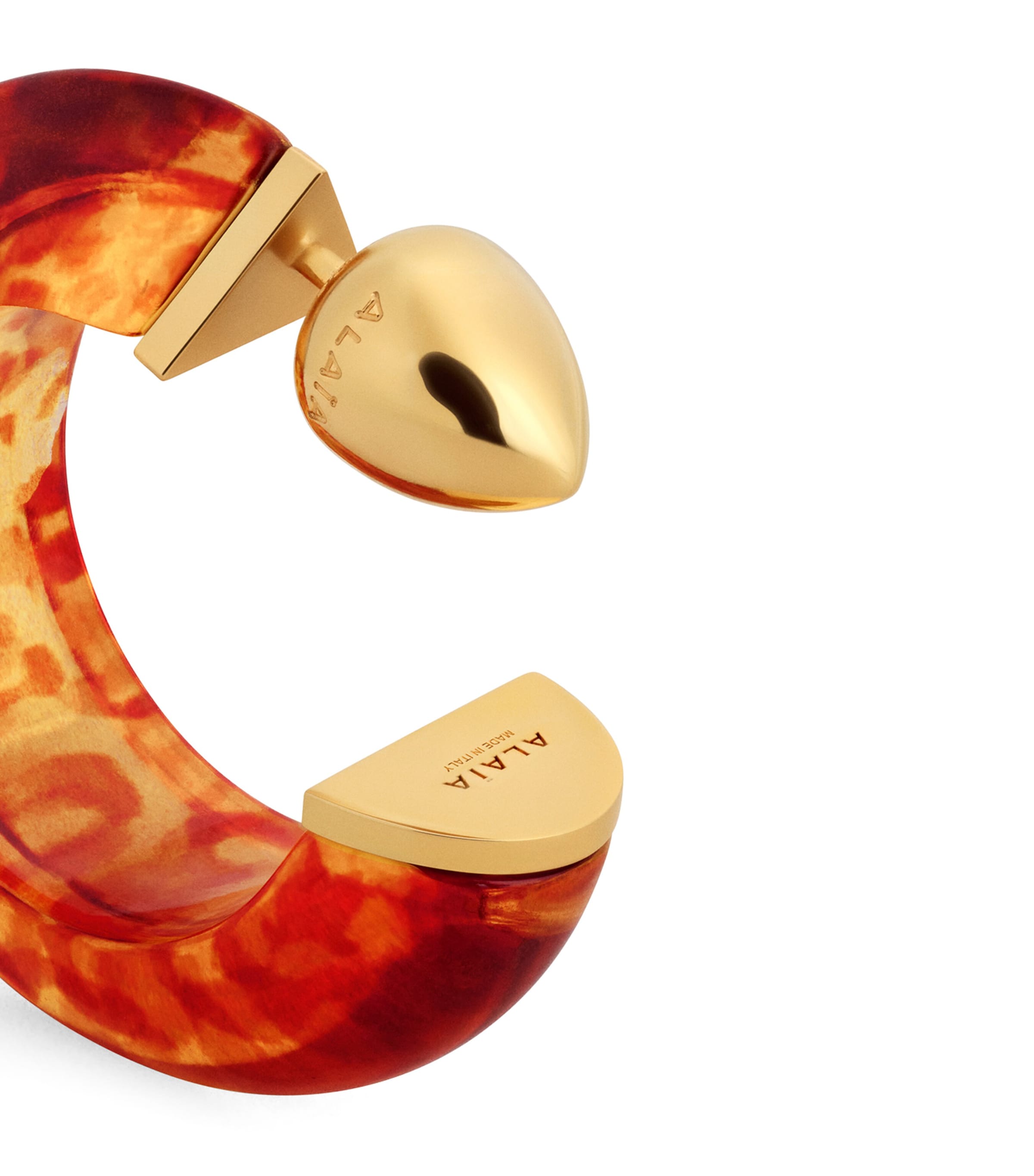 Alaïa Edge Hoop Earrings Brown Image 2