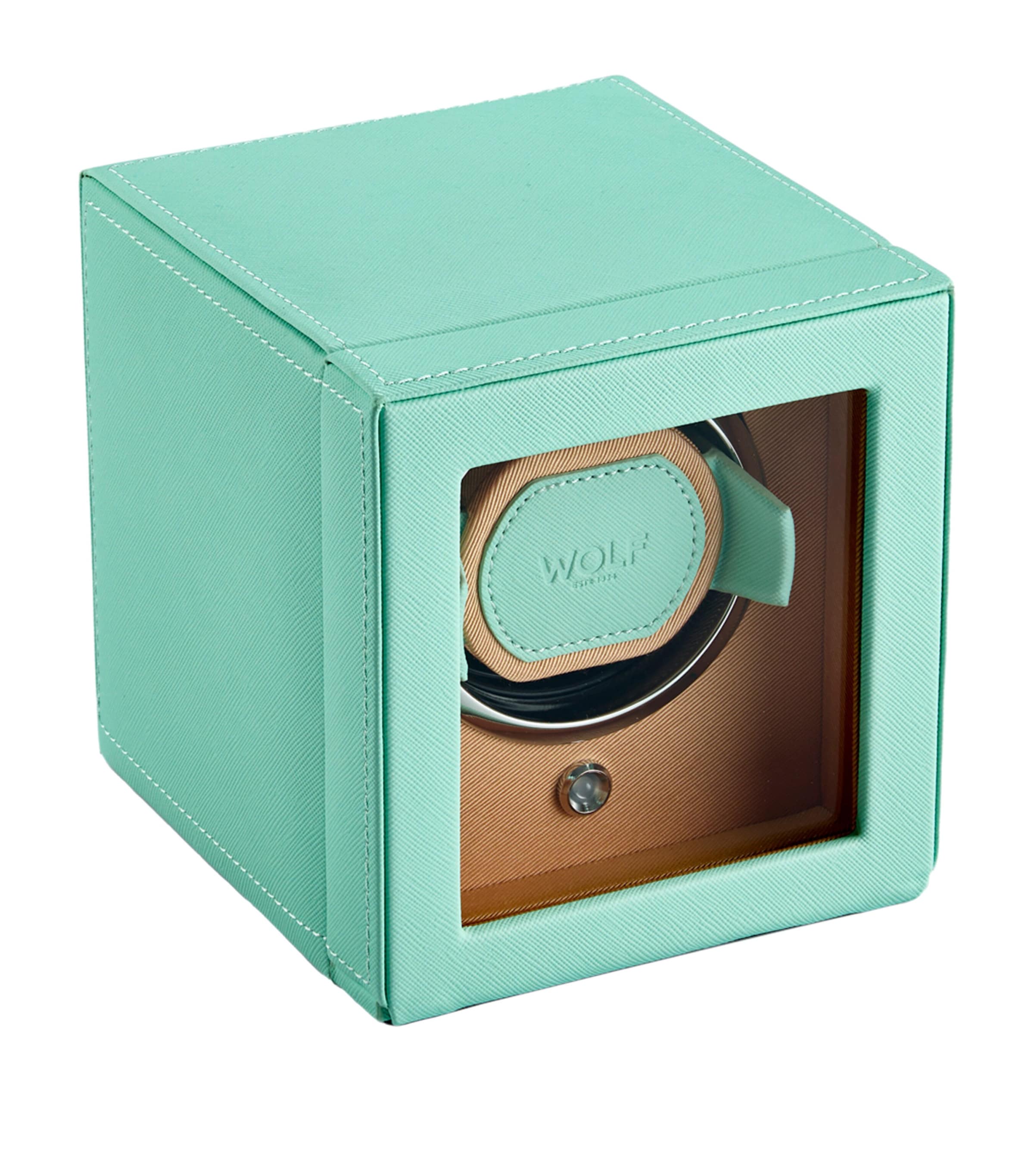 WOLF Cub Watch Winder with Cover Seltzer Mint/peach Image 2