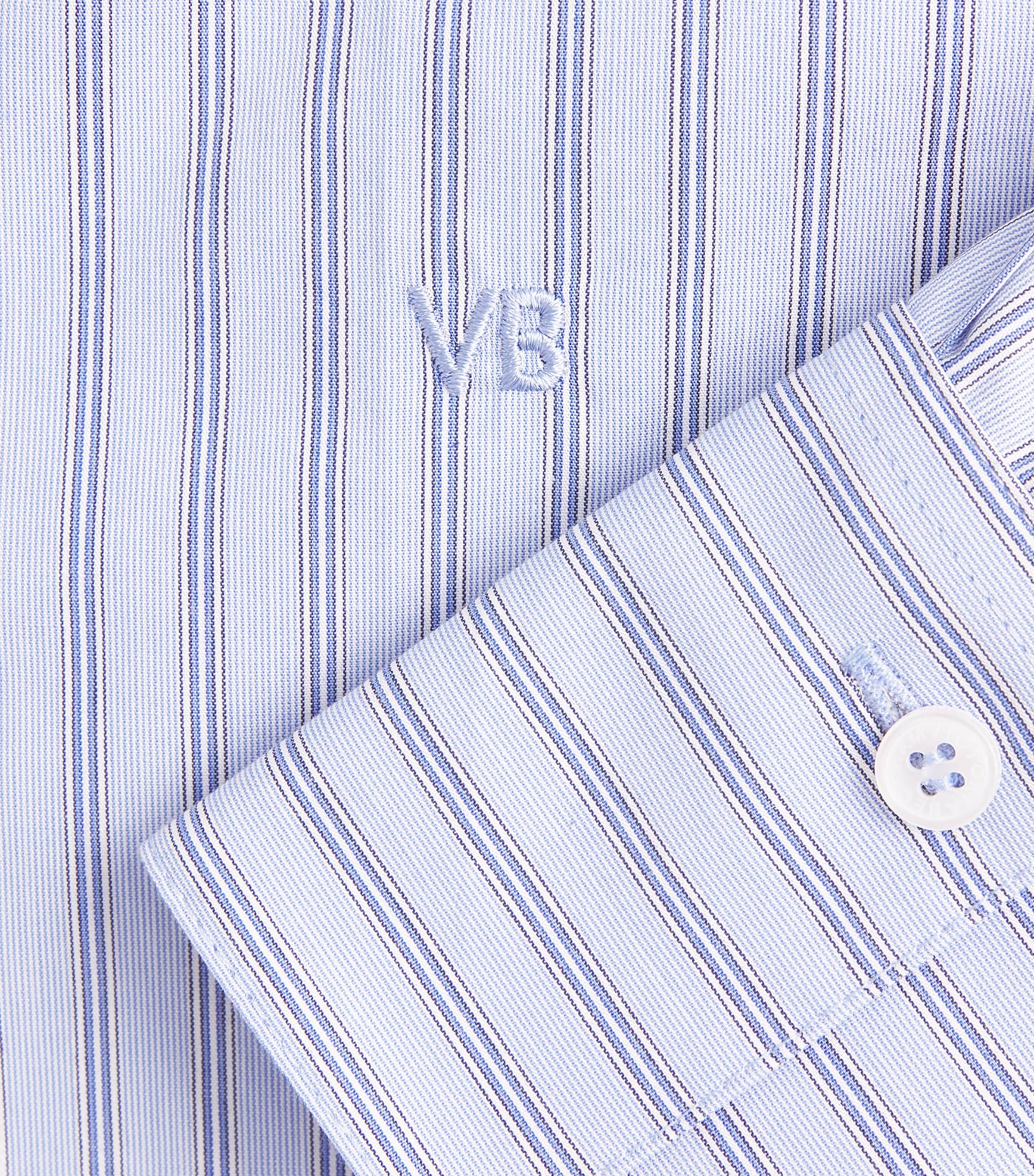 Victoria Beckham Womens Cotton Stripe Cropped Ellys Shirt Blue / Multi Image 6