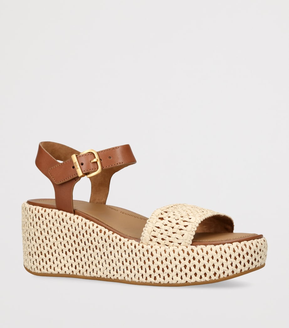 FitFlop Woven-Edge Platform Sandals 70 Beige Image 3