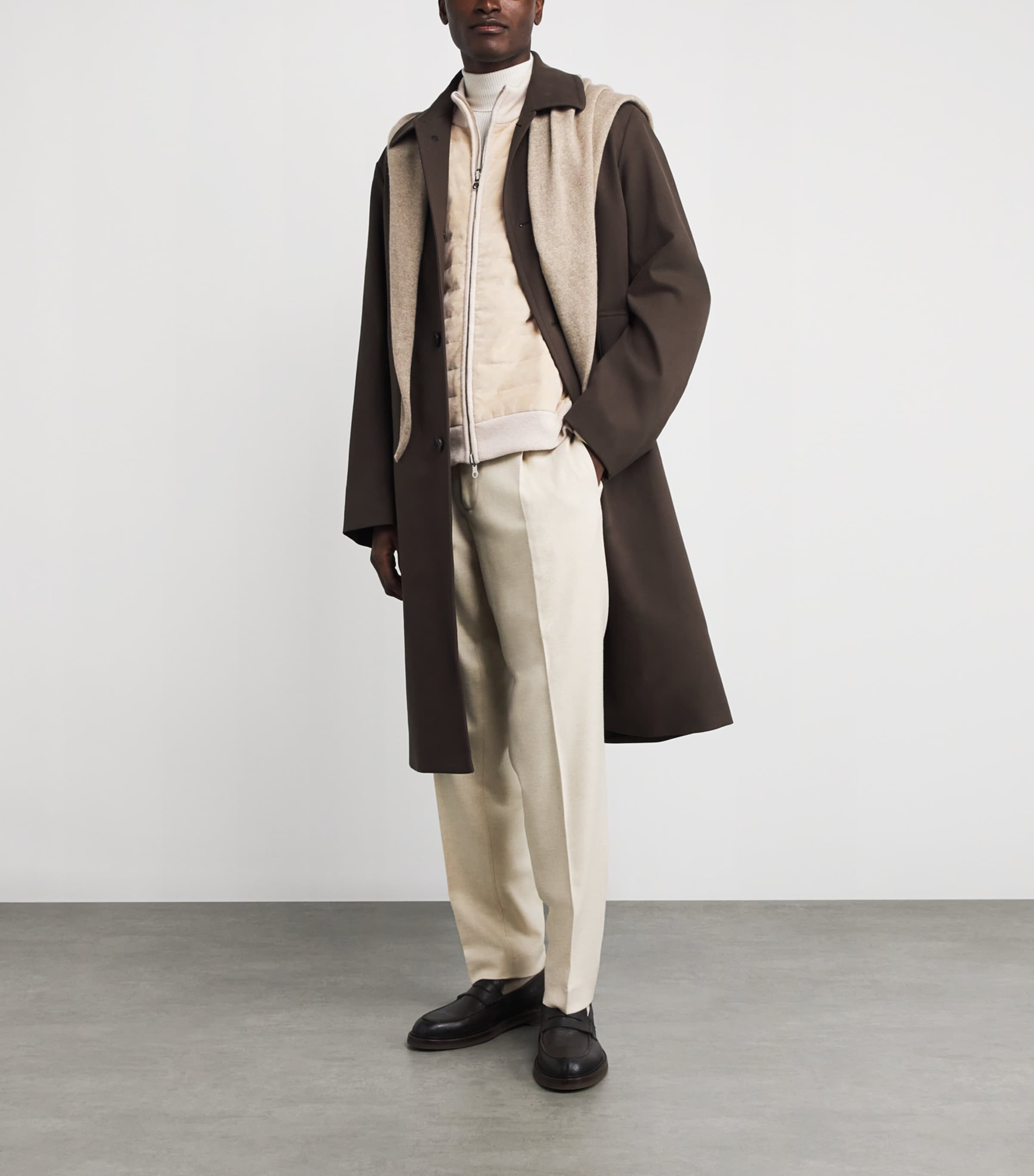 Suede-Trim Cashmere Davos Jacket ECR ECRU Image 2