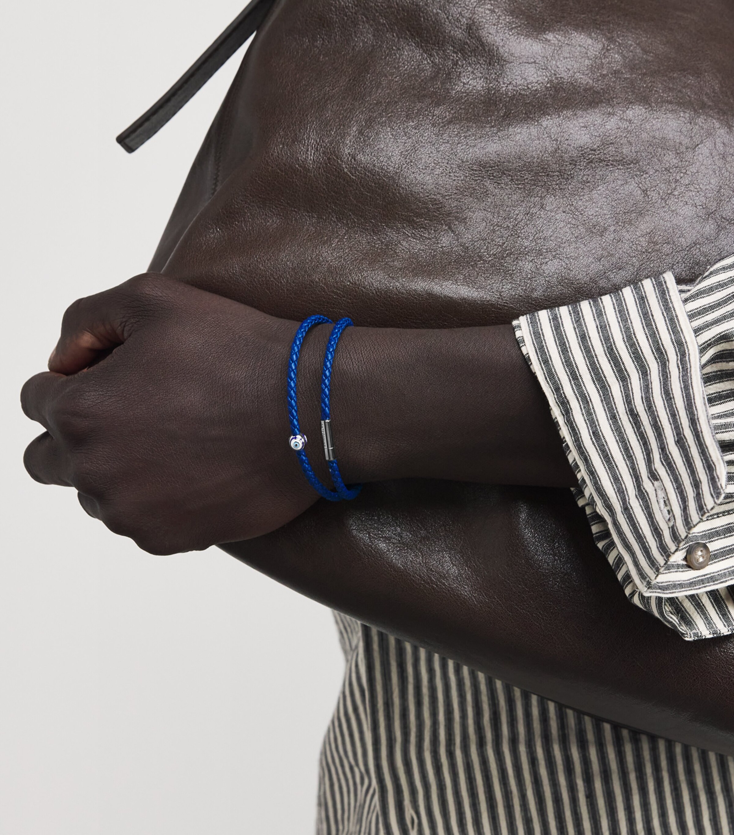 Mini Evil Eye Braided Bracelet BLUE Image 4