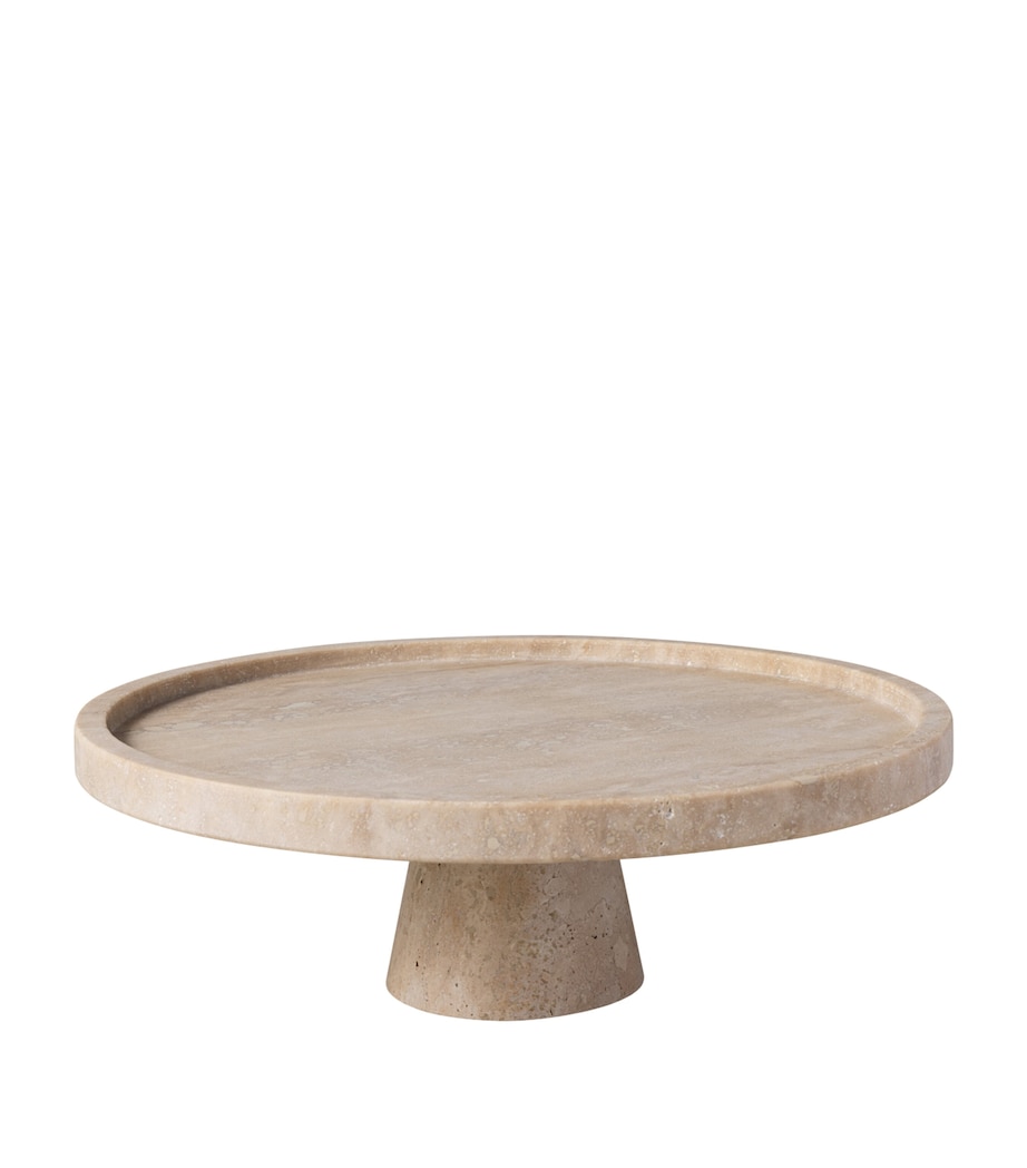 Manufacture Travertine Footed Serving Platter (28cm) BEIGE Image 1