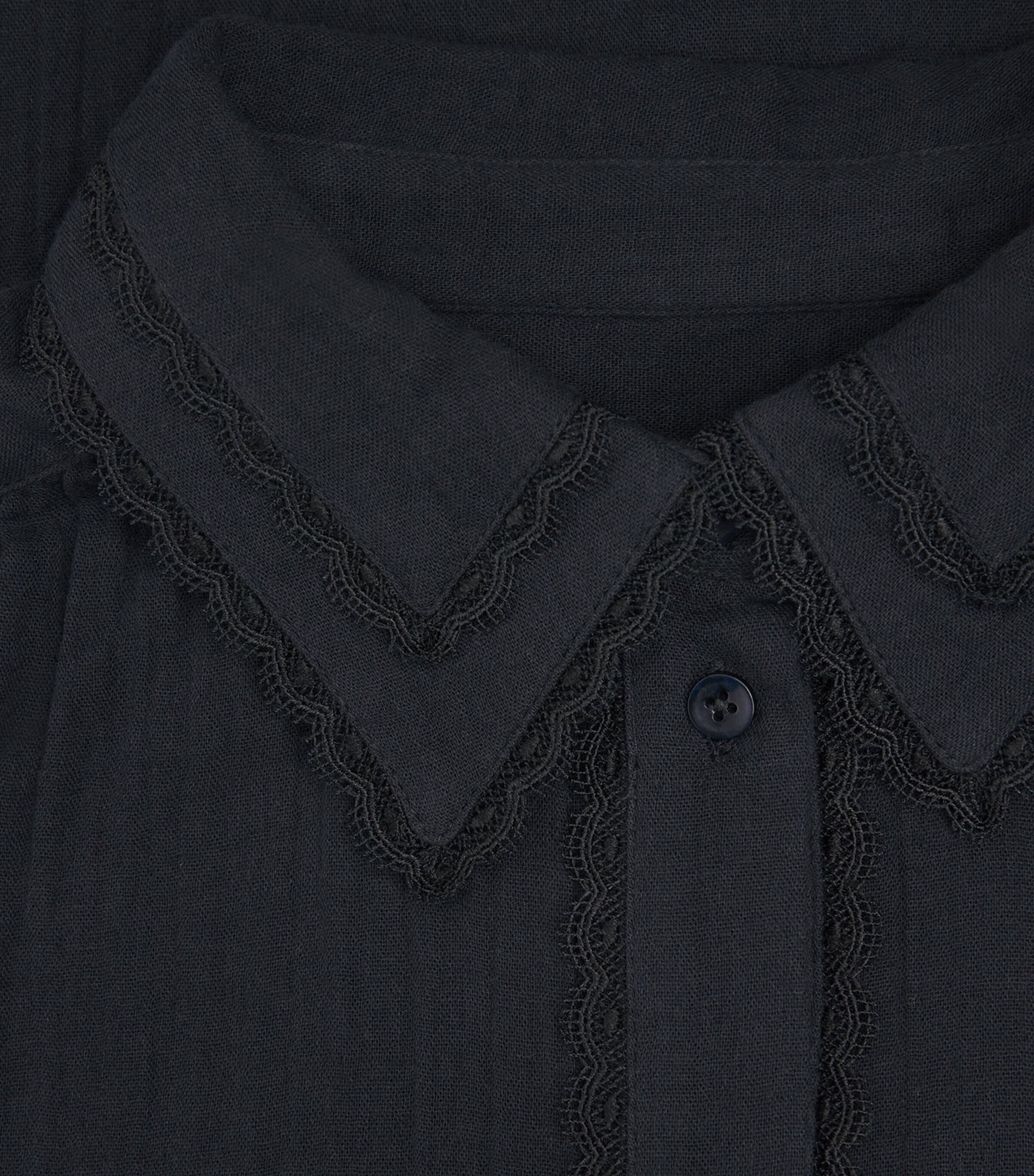 Cotton Cheesecloth Blouse NAVY Image 5