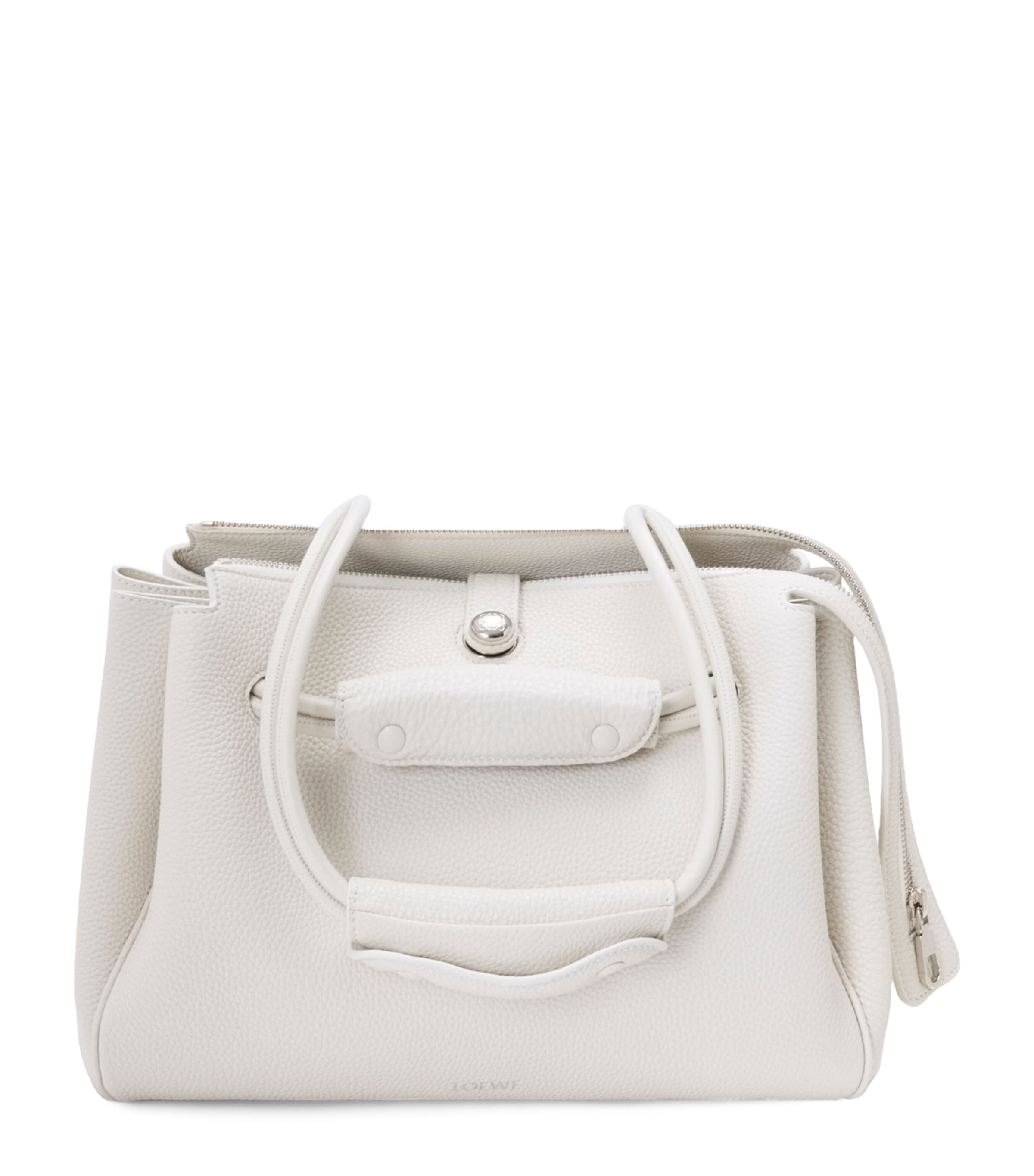 LOEWE Medium Calfskin Madrid Shoulder Bag Soft White Image 1