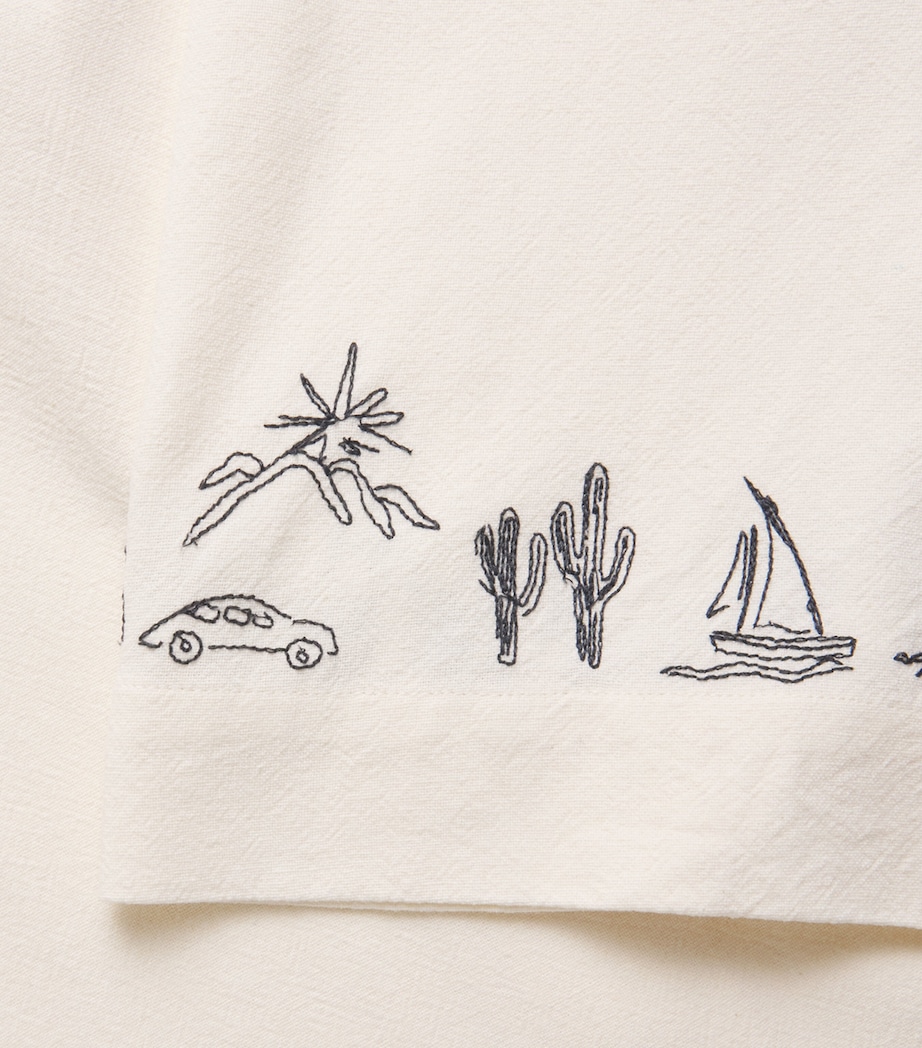 Paul Smith Mens Embroidered Short-Sleeve Shirt White Image 6