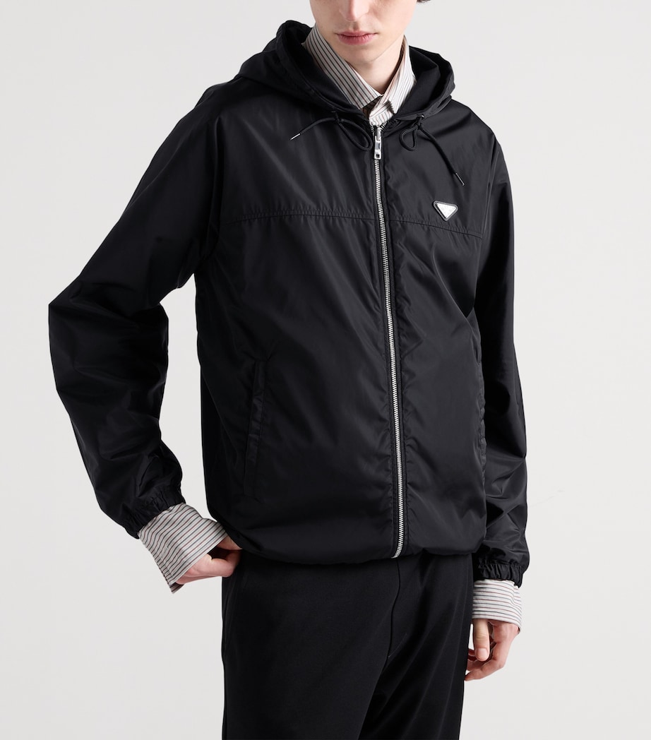 Prada Mens Technical Hooded Jacket Black Image 4