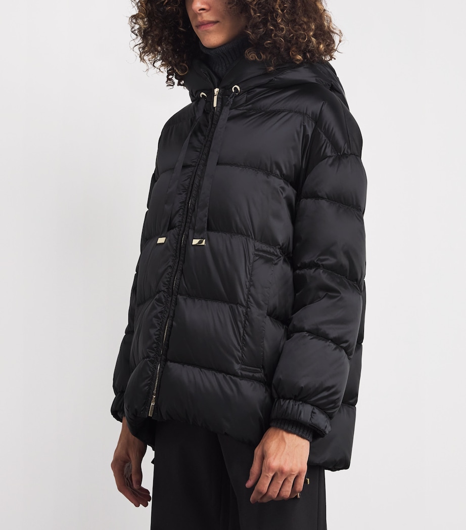 Water-Repellent Down Puffer Jacket BLACK Image 3
