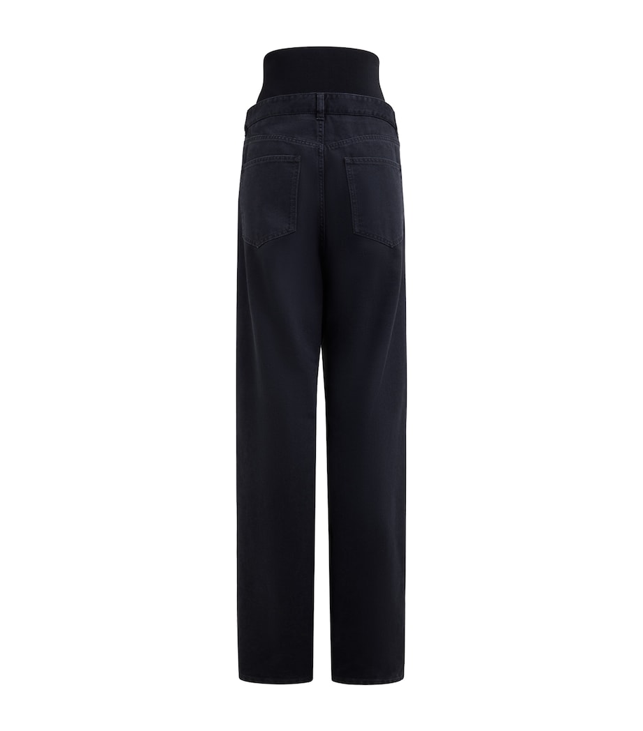 Knitted-Band Straight Jeans NOIR ALAIA Image 2