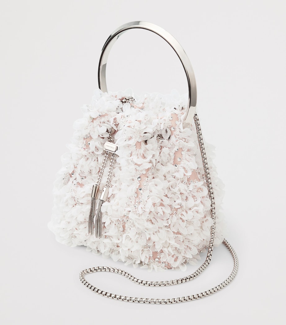 Satin Petal Bon Bon Top-Handle Bag IVORY/SILVER Image 2