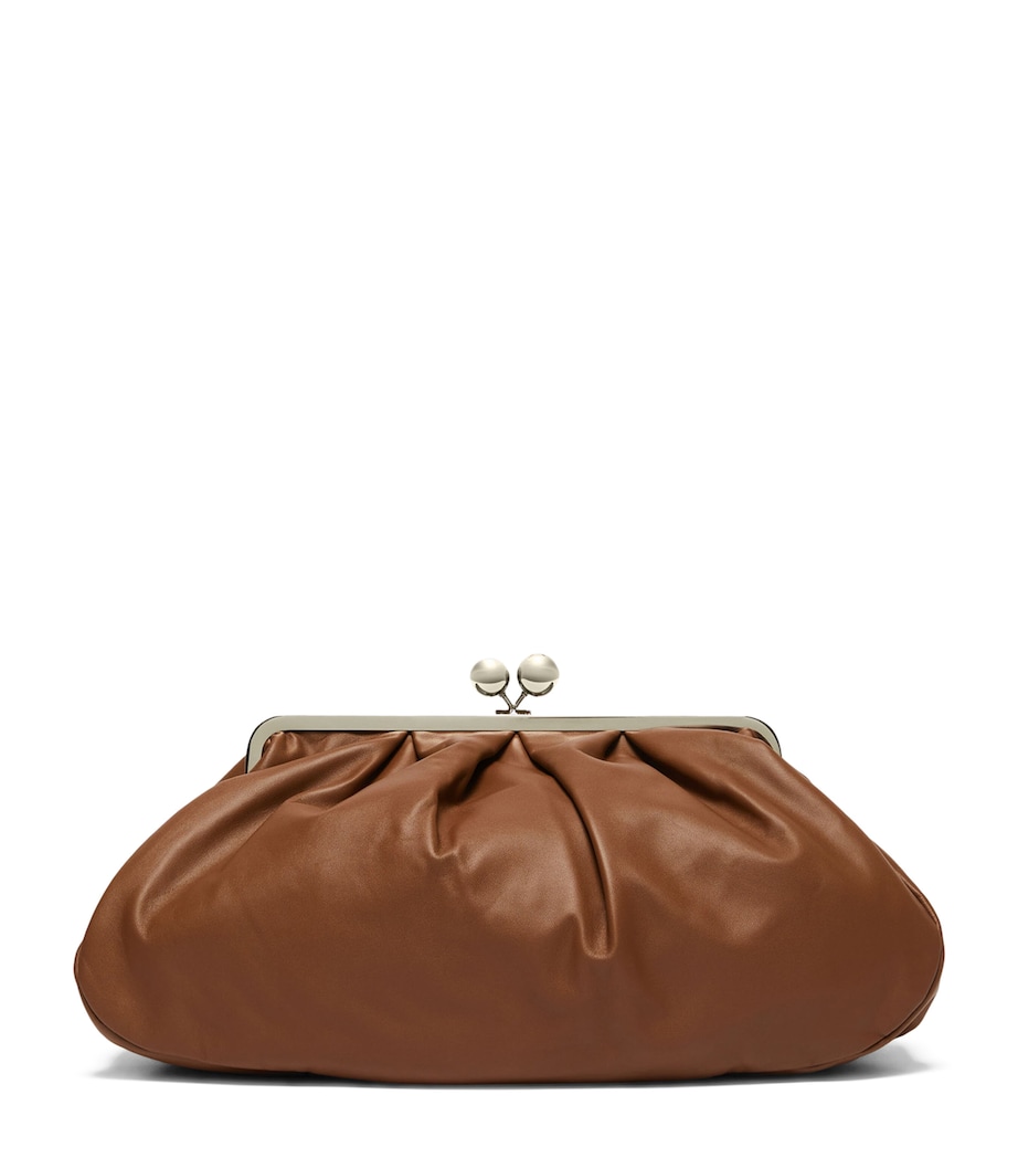 Weekend Max Mara Large Leather Pasticcino Clutch Bag Tobacco Image 1
