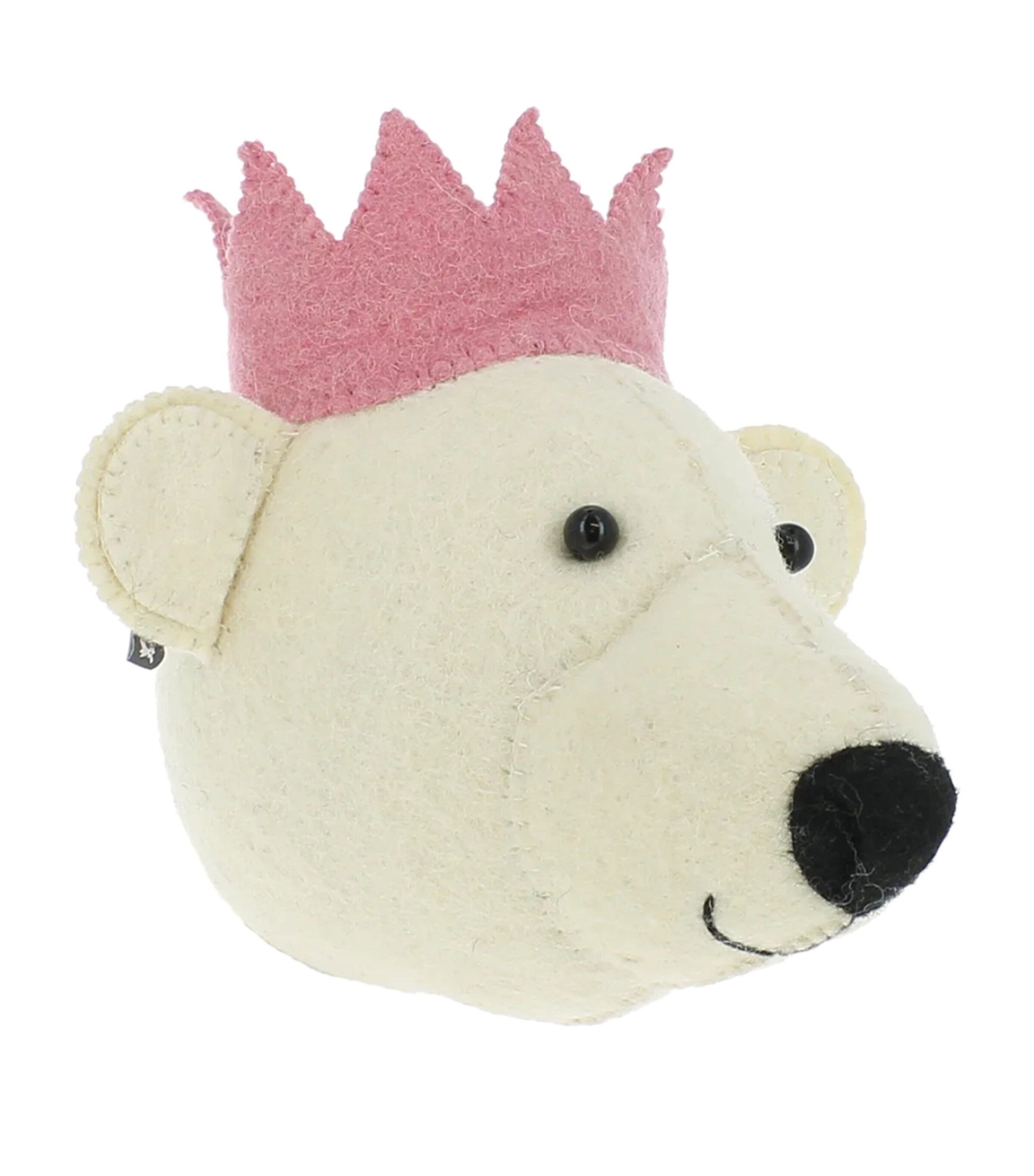 Mini Organic Wool Polar Bear Head Decoration (20cm) WHITE Image 3