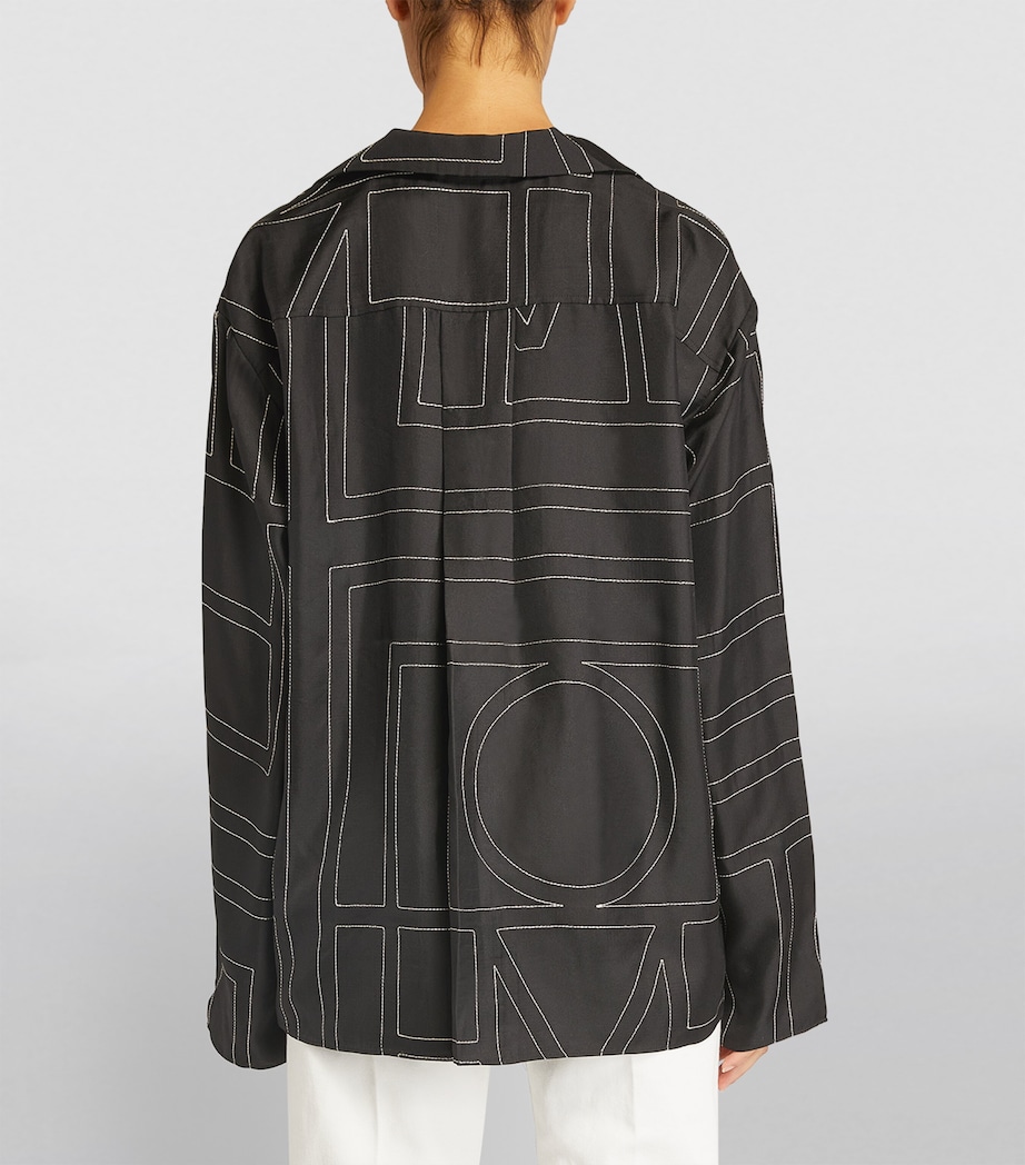 Silk Embroidered Monogram Shirt BLACK MONOGRAM 925 Image 5