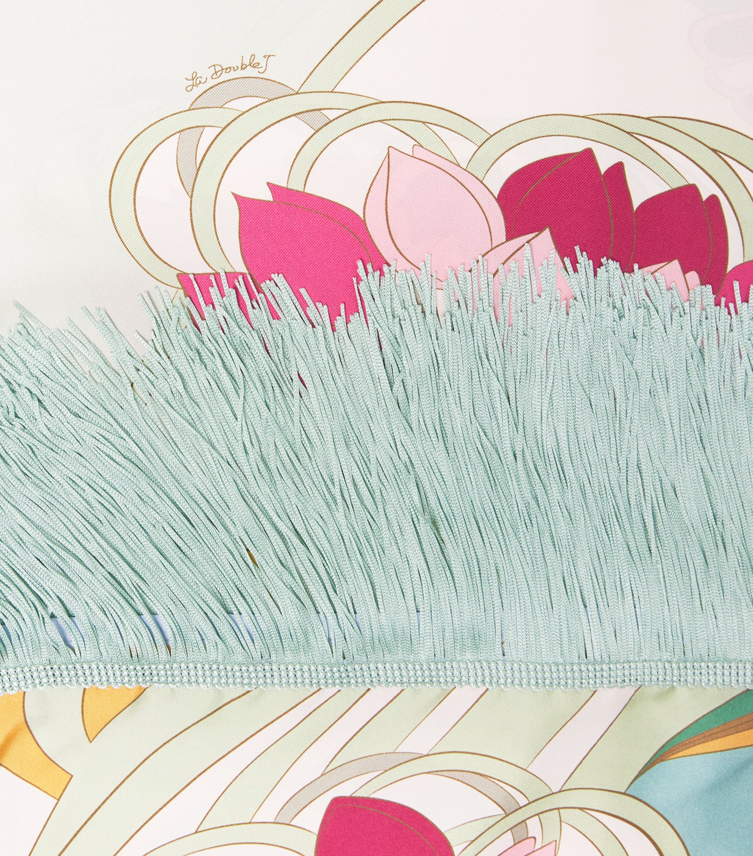 La Doublej Silk Tulip Fringed Scarf Tulip Placee Image 4