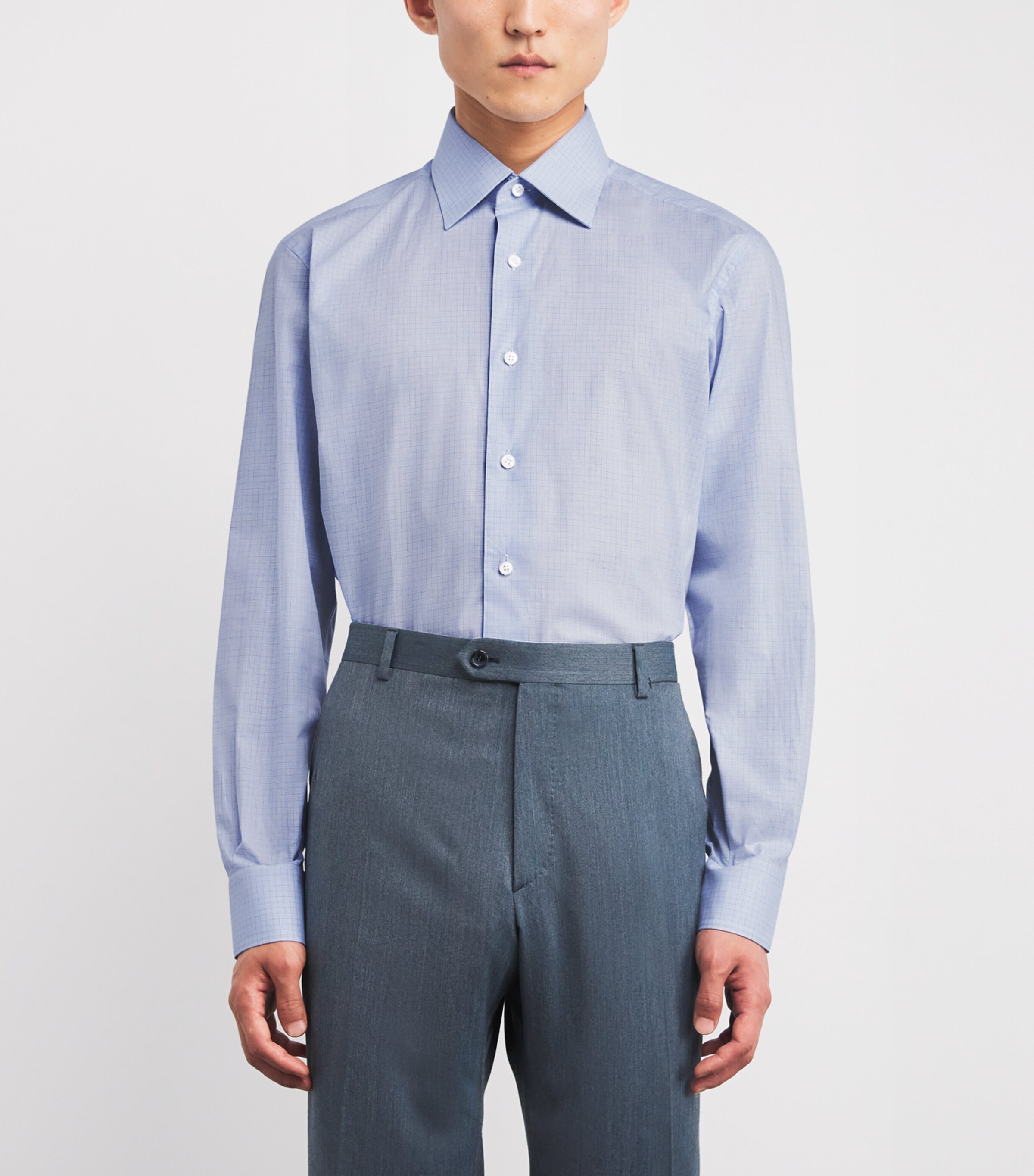 Brioni Mens Cotton Check Shirt Image 3