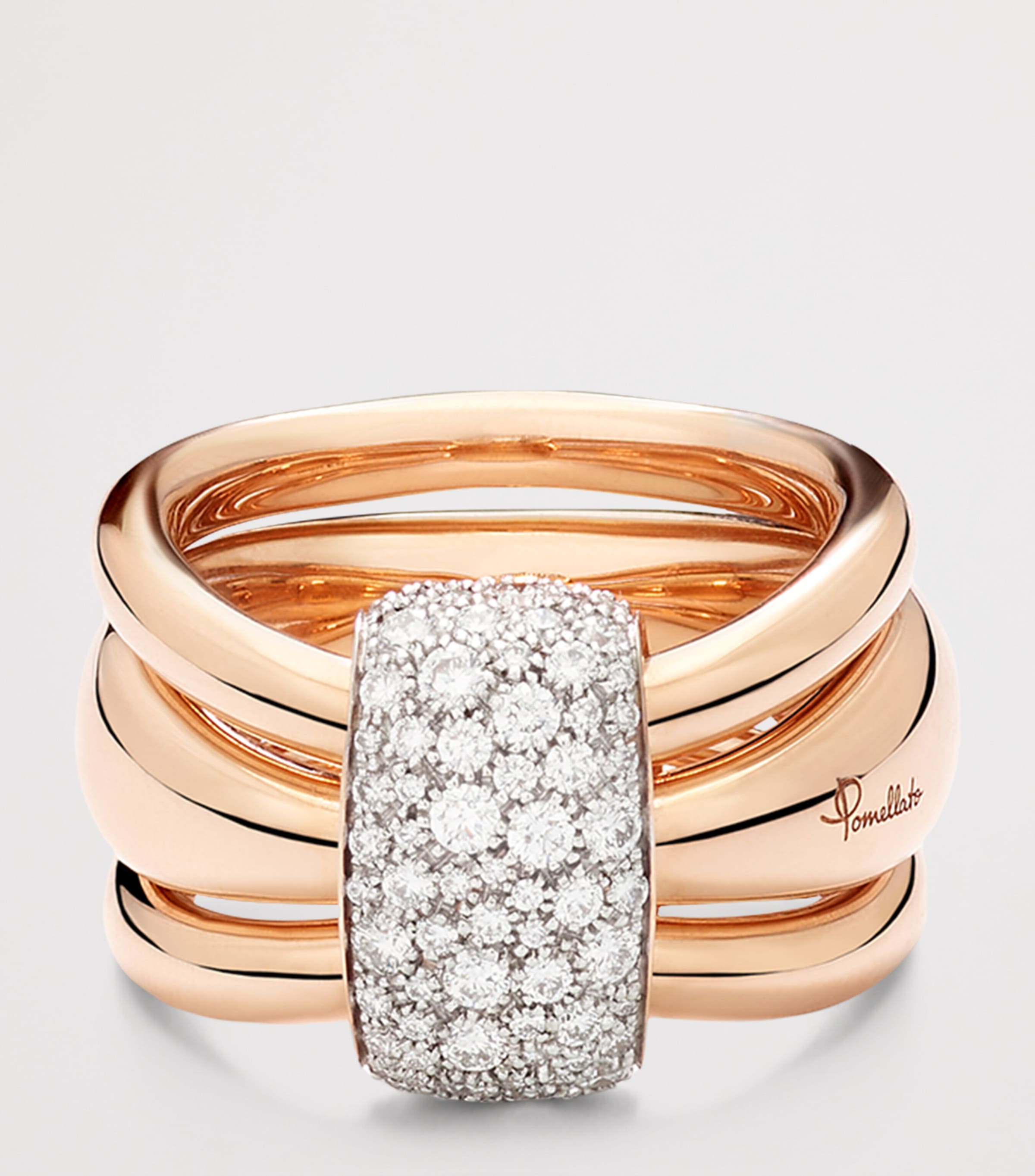 Pomellato Rose Gold and White Diamond Pomellato Together Ring Image 5