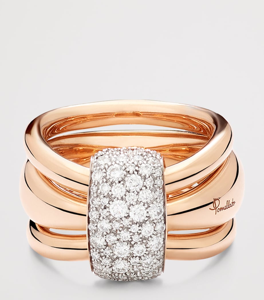 Pomellato Rose Gold and White Diamond Pomellato Together Ring Image 5