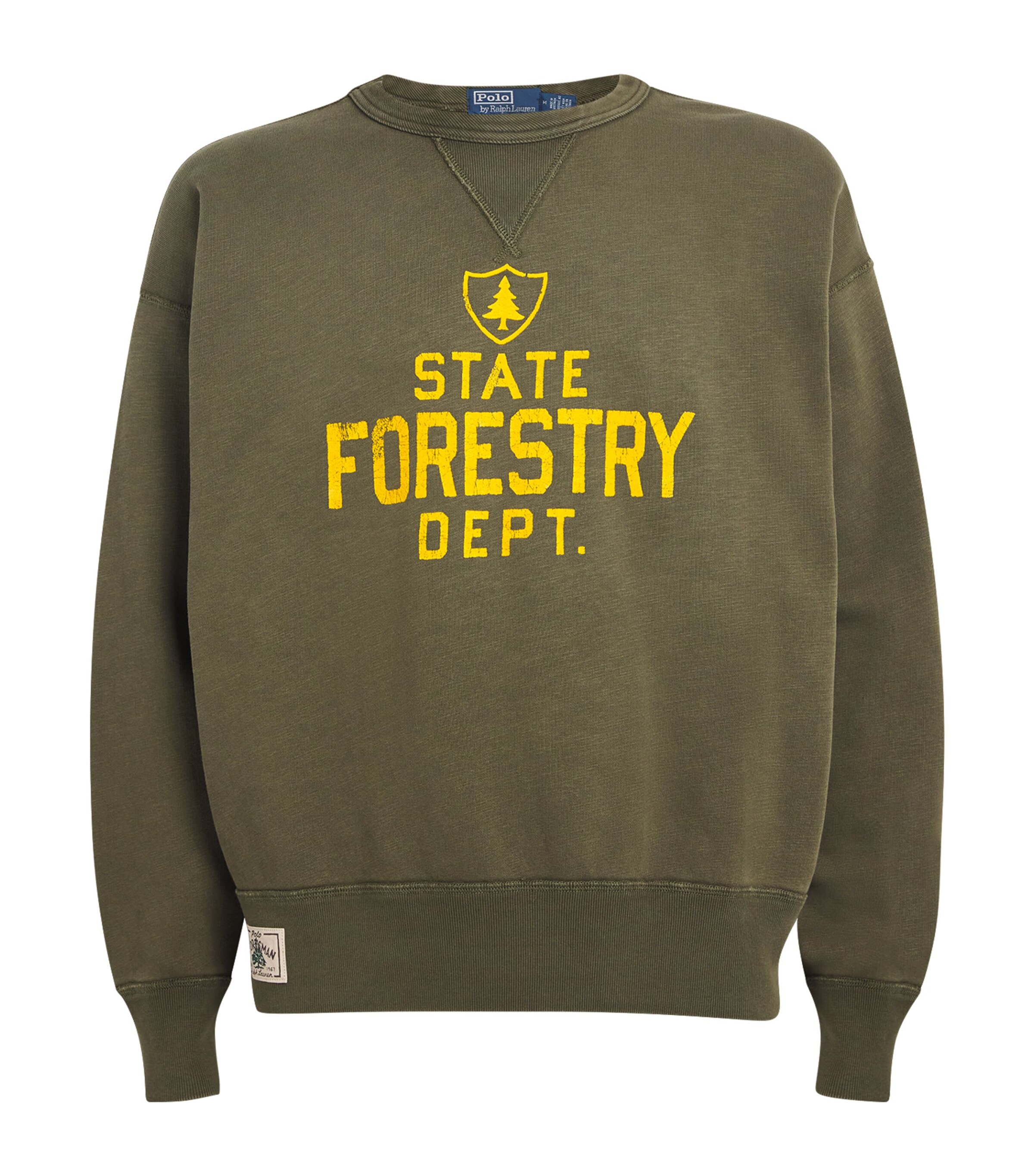 Cotton-Blend Forestry Graphic Sweatshirt DARK GREEN Image 1