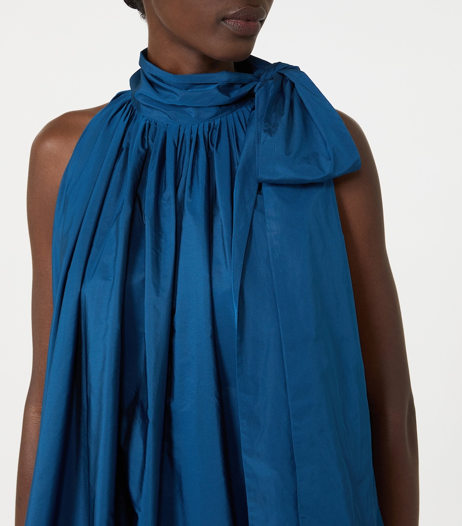 Max Mara Womens Satin Scarf Neck Mini Dress Navy Image 5
