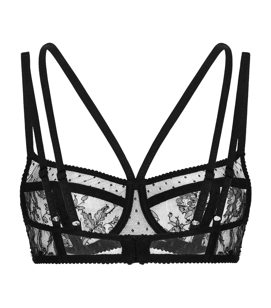 Dolce&Gabbana Womens Lace Balconette Bra Black Image 3