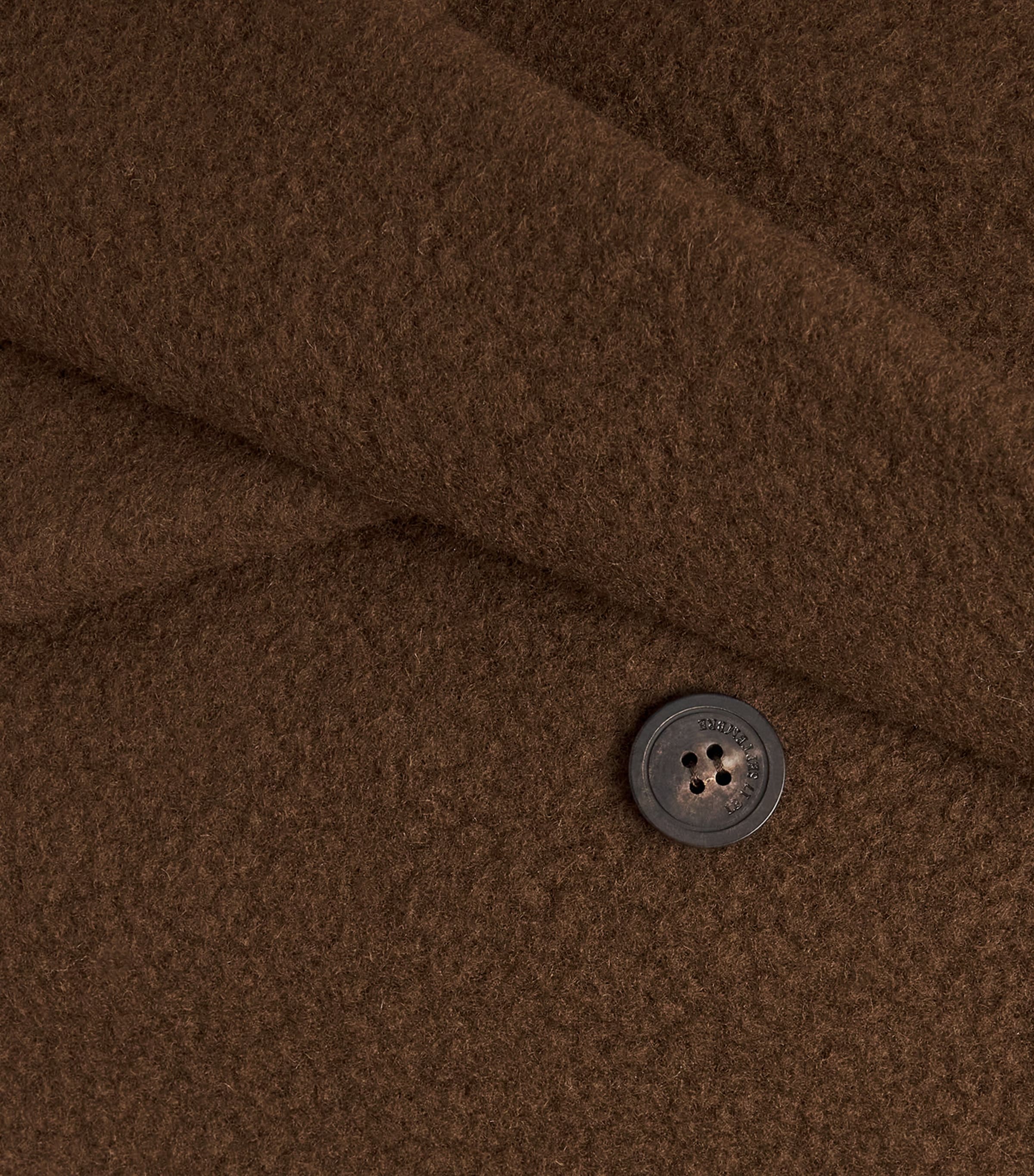 Le 17 Septembre Mens Wool-Blend Double-Breasted Coat Brown Image 5