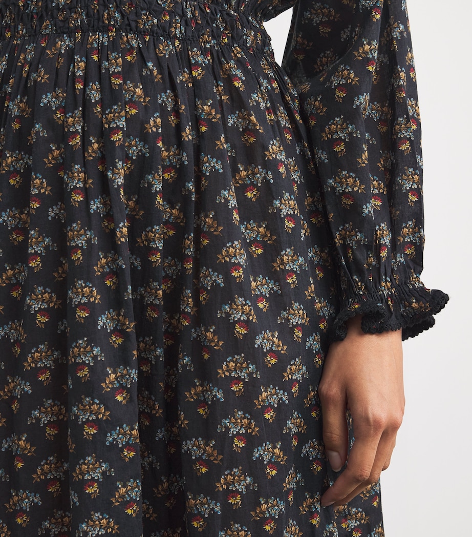 Organic Cotton Voile Delfina Midi Dress DELPHINIUM FLORAL Image 6