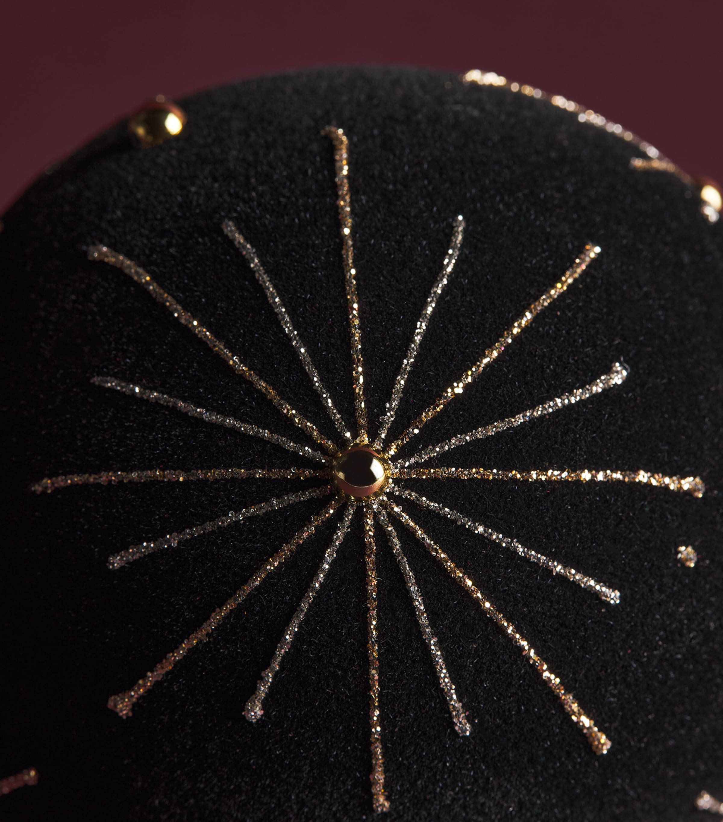 Harrods Velvet Star Bauble Black Velvet Image 2