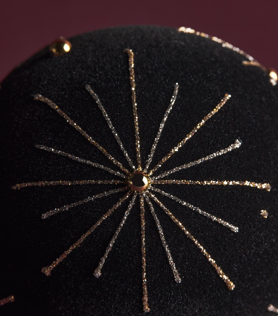 Harrods Velvet Star Bauble Black Velvet Image 2