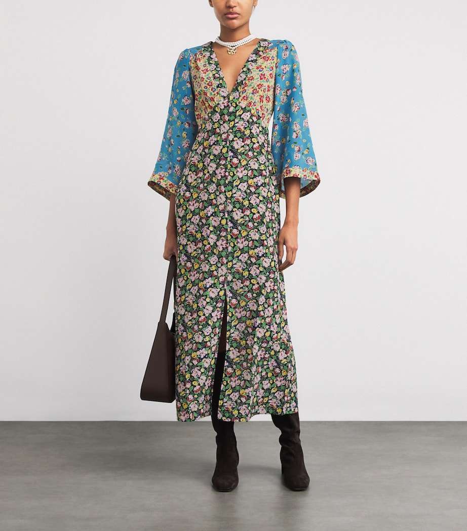 Silk Dahlia Midi Dress JEANNIE MIX MULTI Image 2