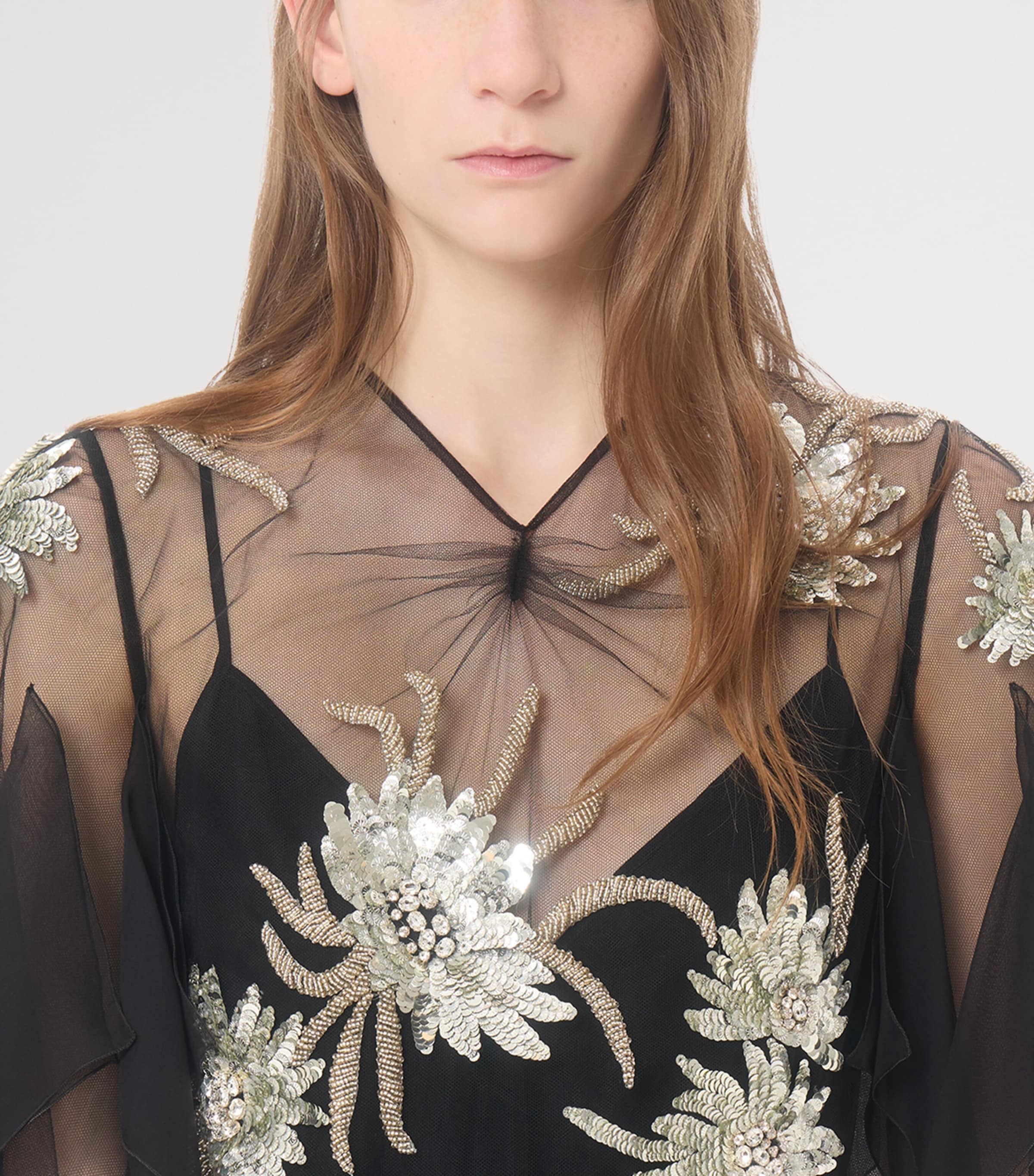 Valentino Womens Embellished Silk Cady Gown Nud Image 6