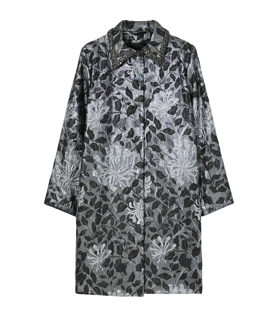 Brocade Embellished Coat DARK GREY Image 1