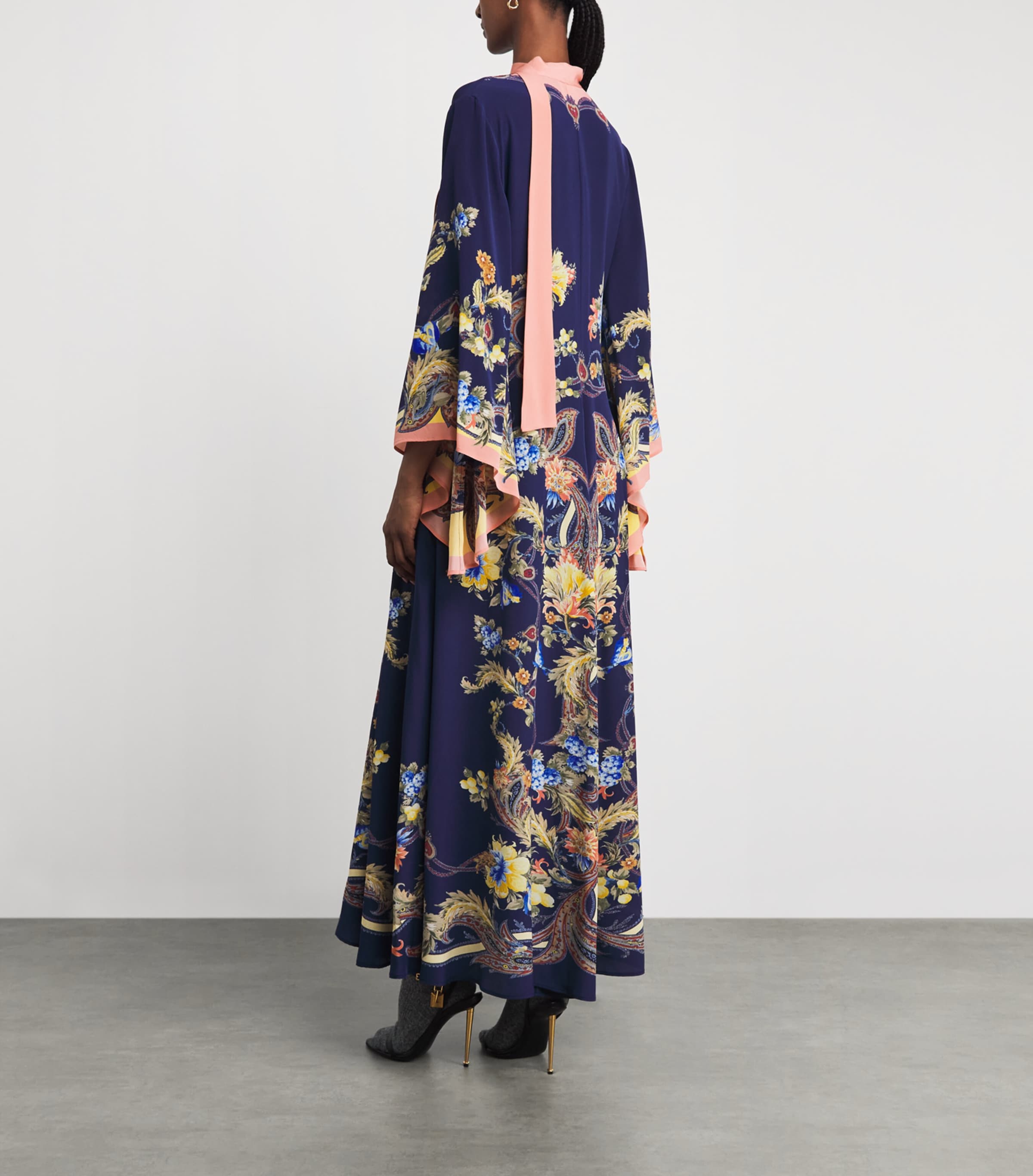 Etro Womens Silk Paisley Maxi Dress Print/blue Bs Image 5
