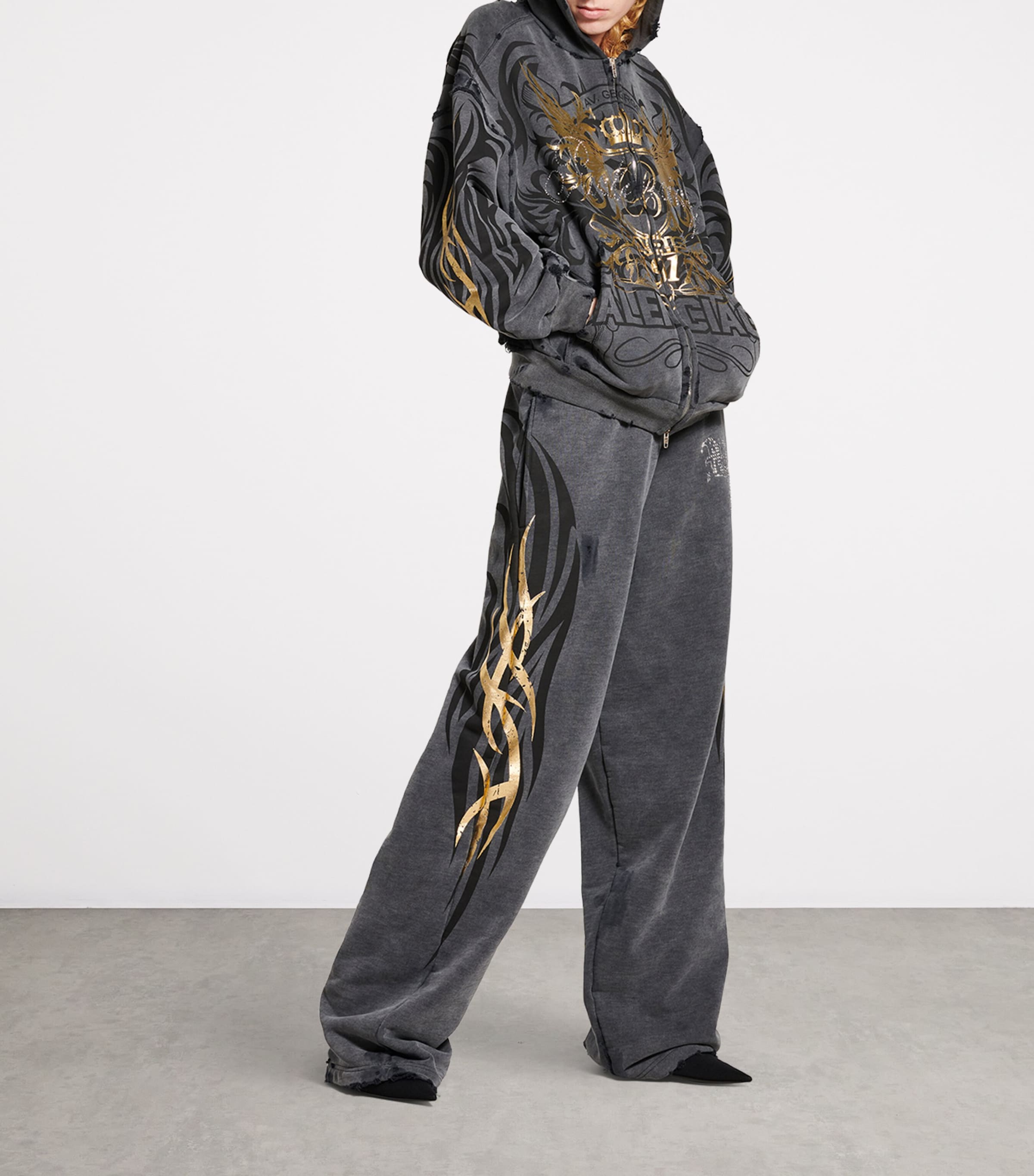 Balenciaga Mens Cotton Logo Zip-Up Hoodie Image 3