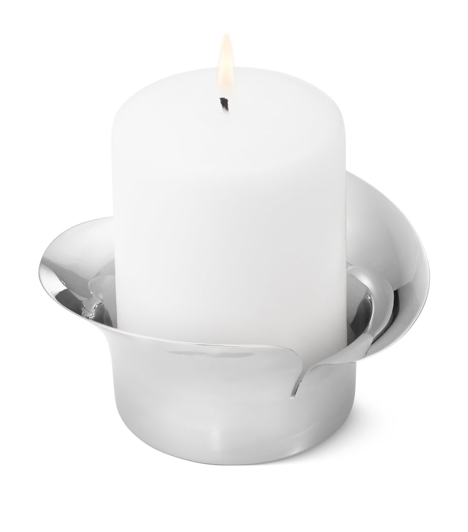 Bloom Pillar Candle Holder SILVER Image 1