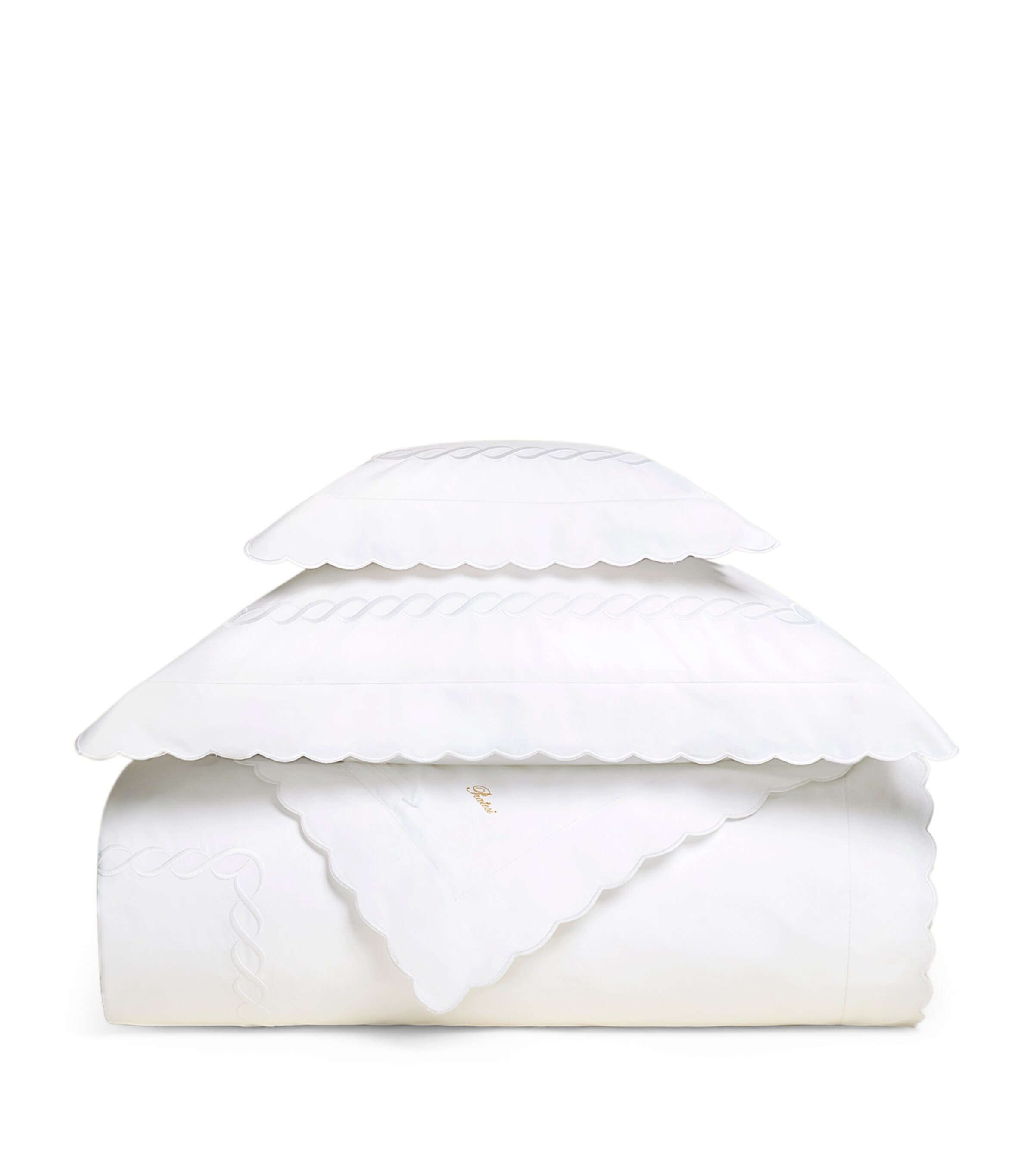 Pratesi Treccia Oxford Pillowcase (30cm x 40cm) White/white Image 3