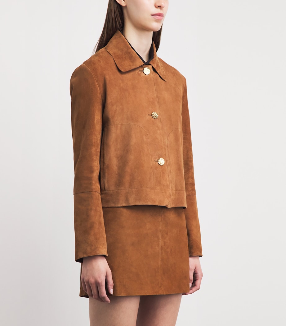 Arma Womens Lamb Suede Maeve Jacket Whiskey Image 4