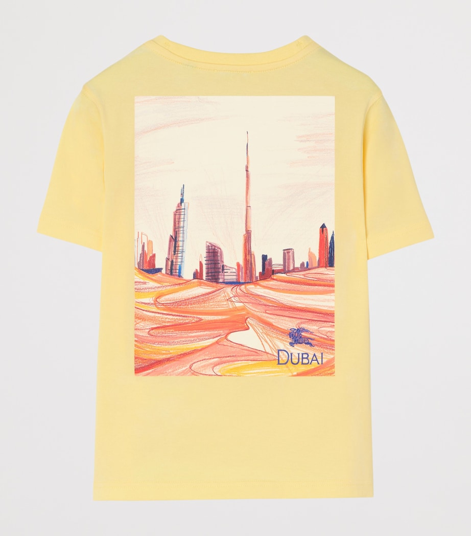Burberry Kids Cotton Dubai Bear T-Shirt (4-12 Years) Straw Image 2