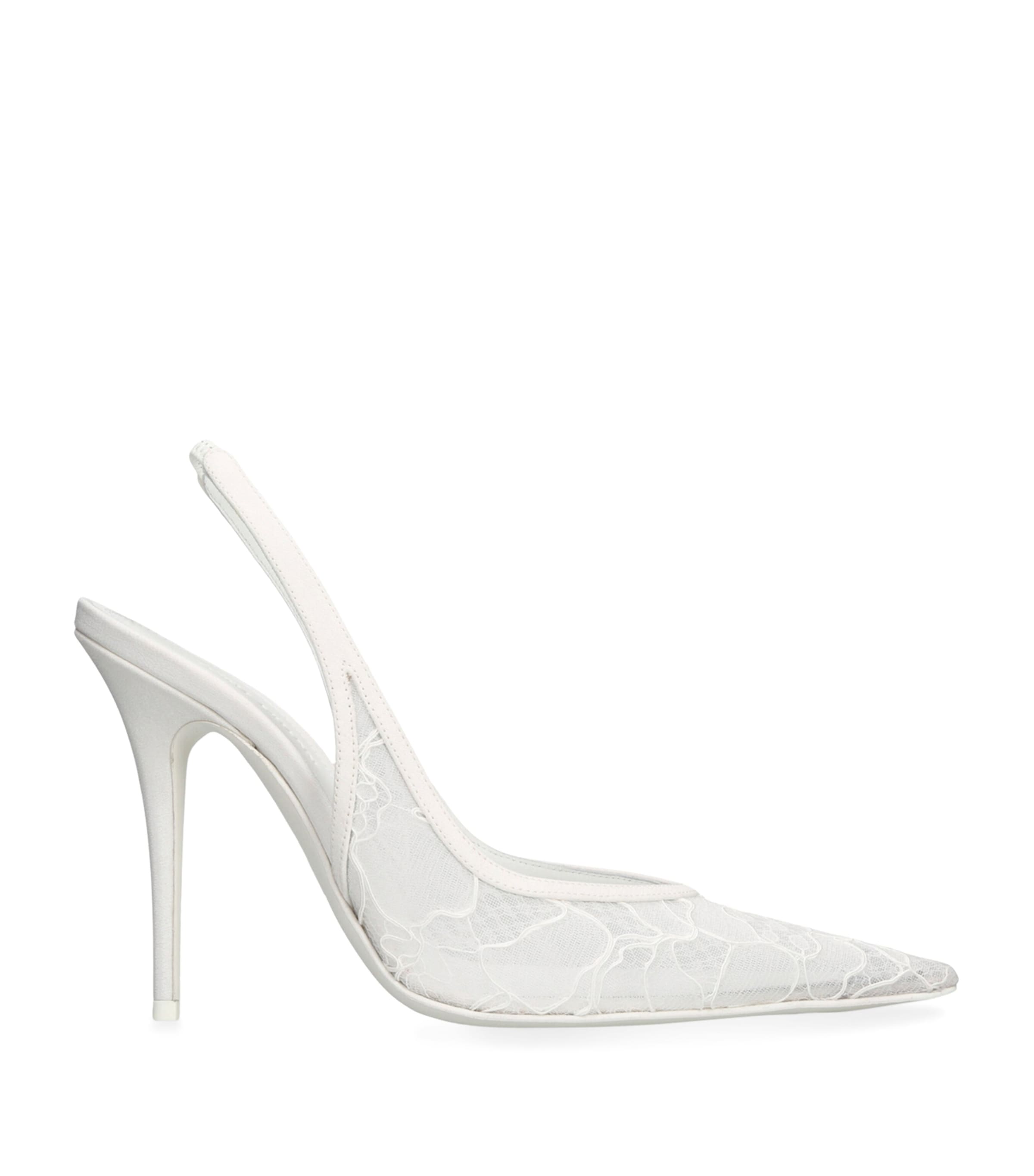 Amina Muaddi Lace Anok Slingback Pumps 105 | Wedding | For the Bride | Shoes | Women Shoes | Heels | Slingback Heels | Designers | Amina Muaddi